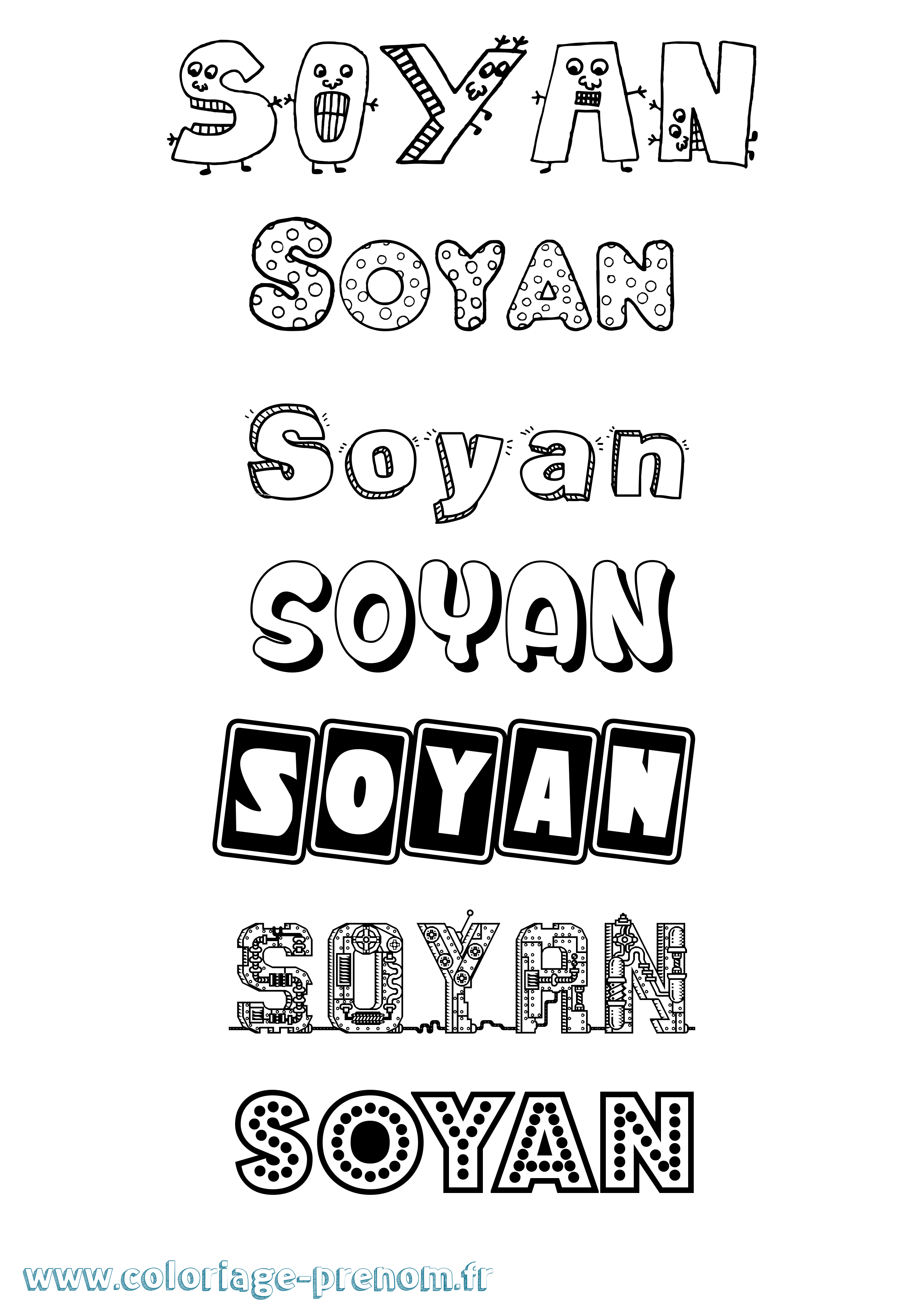 Coloriage Soyan Fun Coloriage prénom Soyan Fun