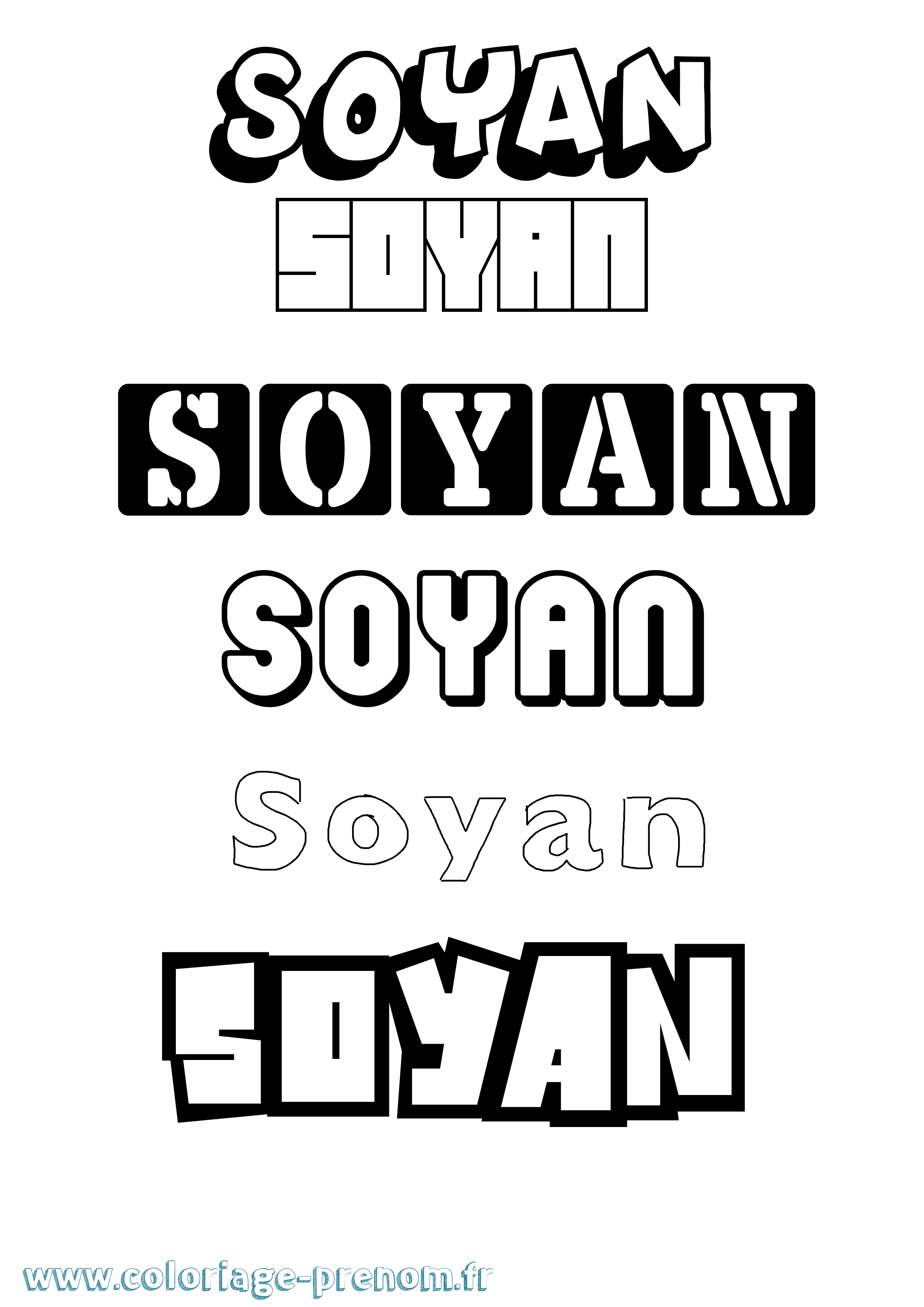 Coloriage Soyan Simple Coloriage prénom Soyan Simple