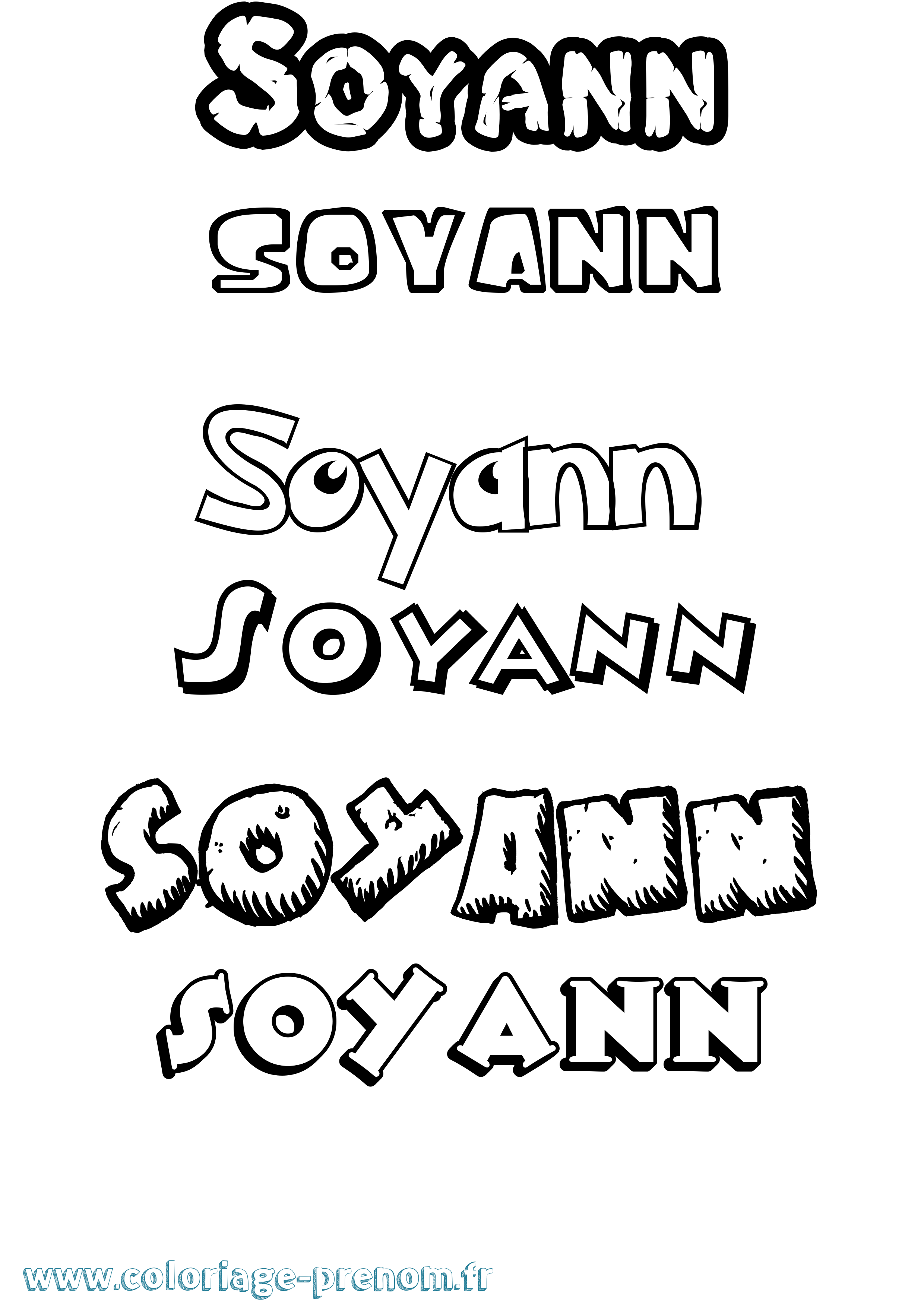Coloriage Soyann Dessin Animé Coloriage prénom Soyann Dessin Animé