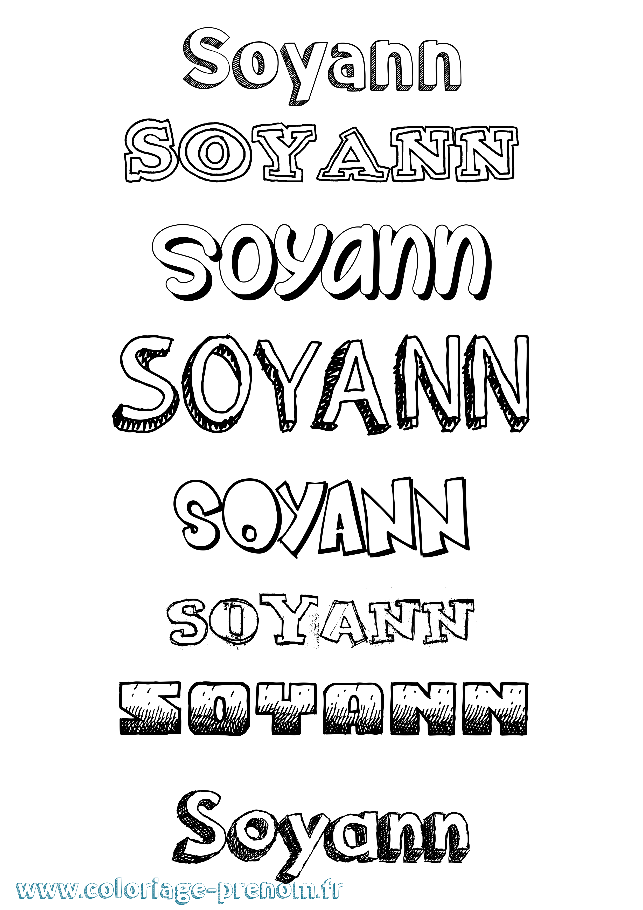 Coloriage Soyann Dessiné Coloriage prénom Soyann Dessiné