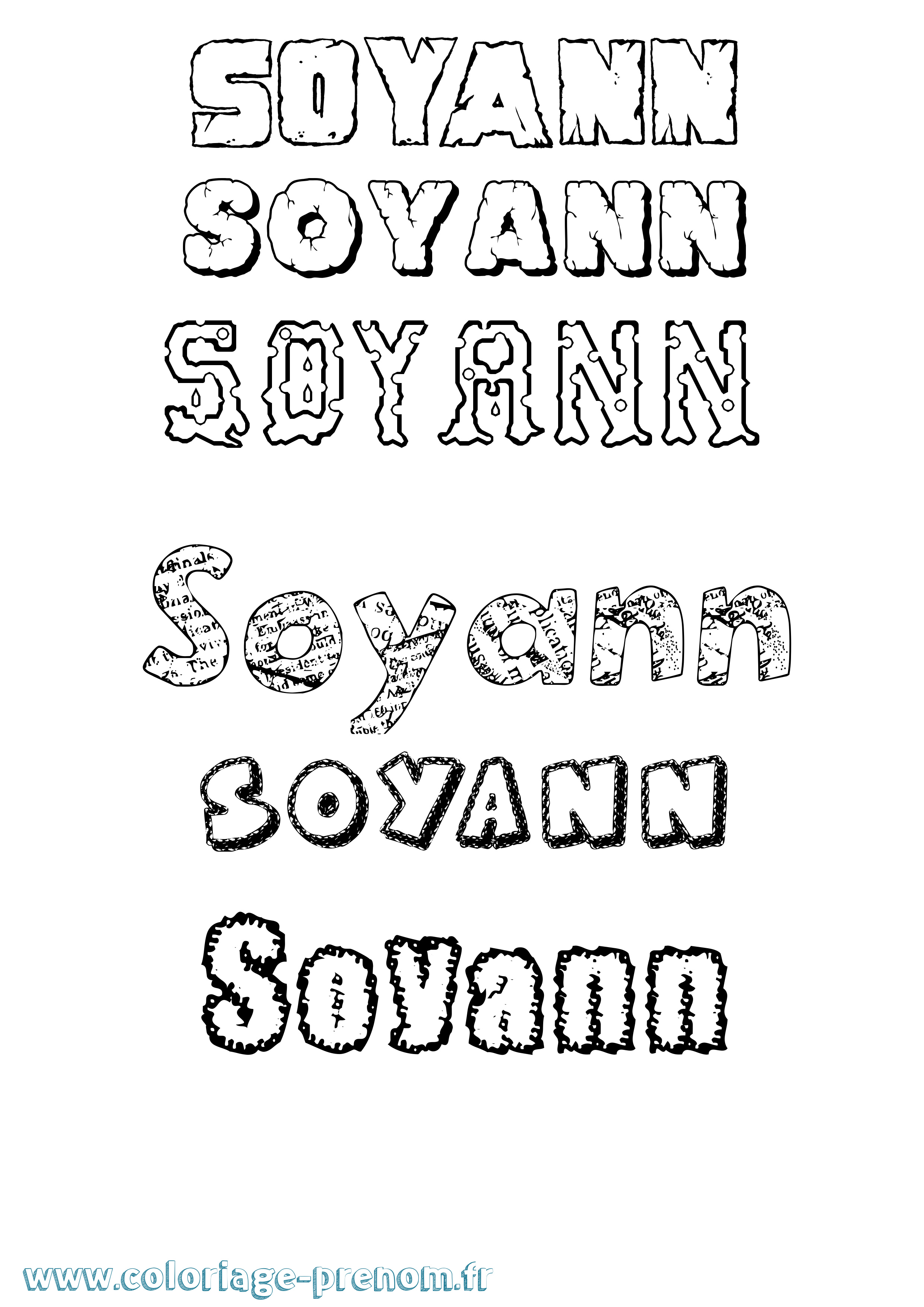 Coloriage Soyann Destructuré Coloriage prénom Soyann Destructuré