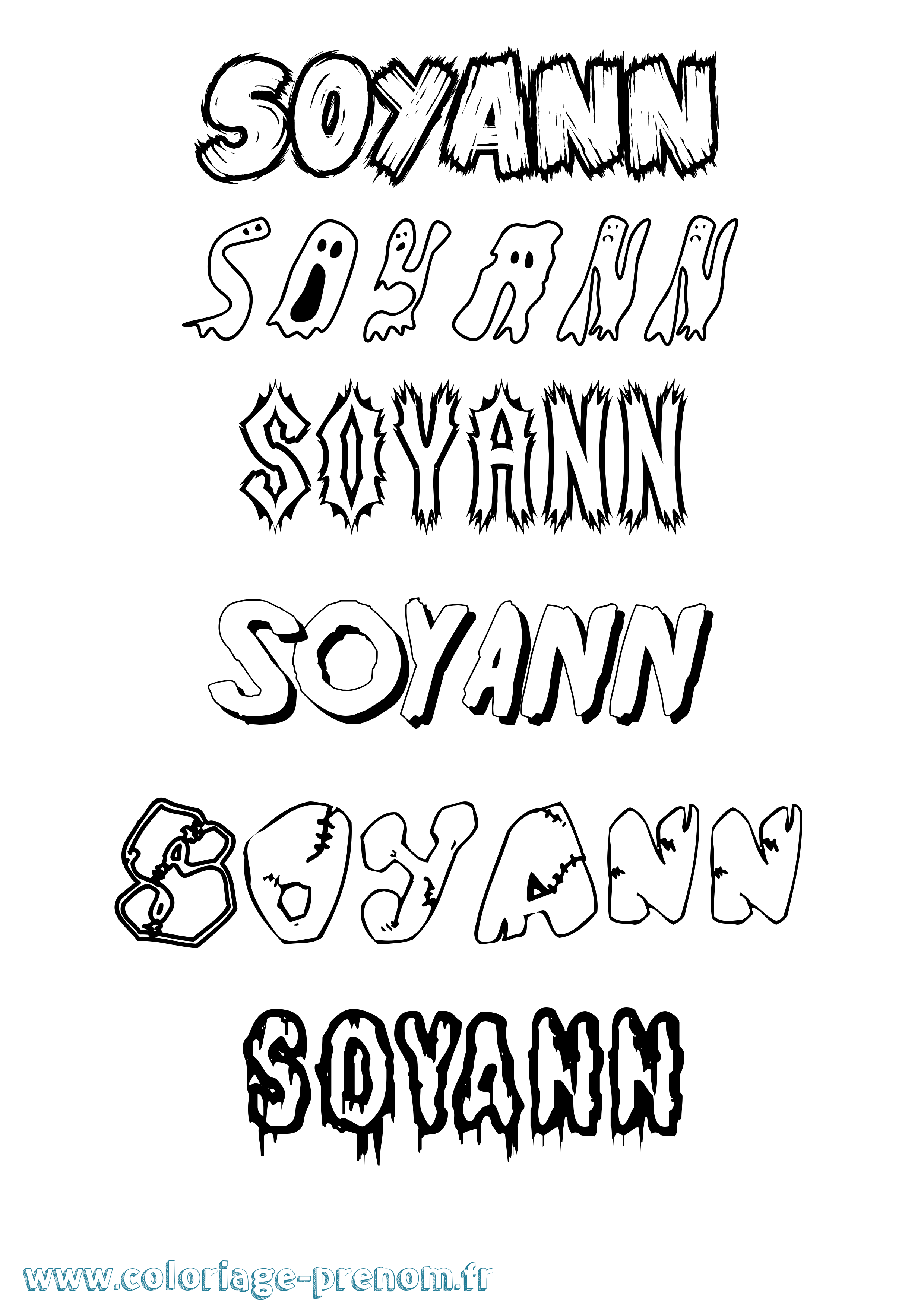 Coloriage Soyann Frisson Coloriage prénom Soyann Frisson