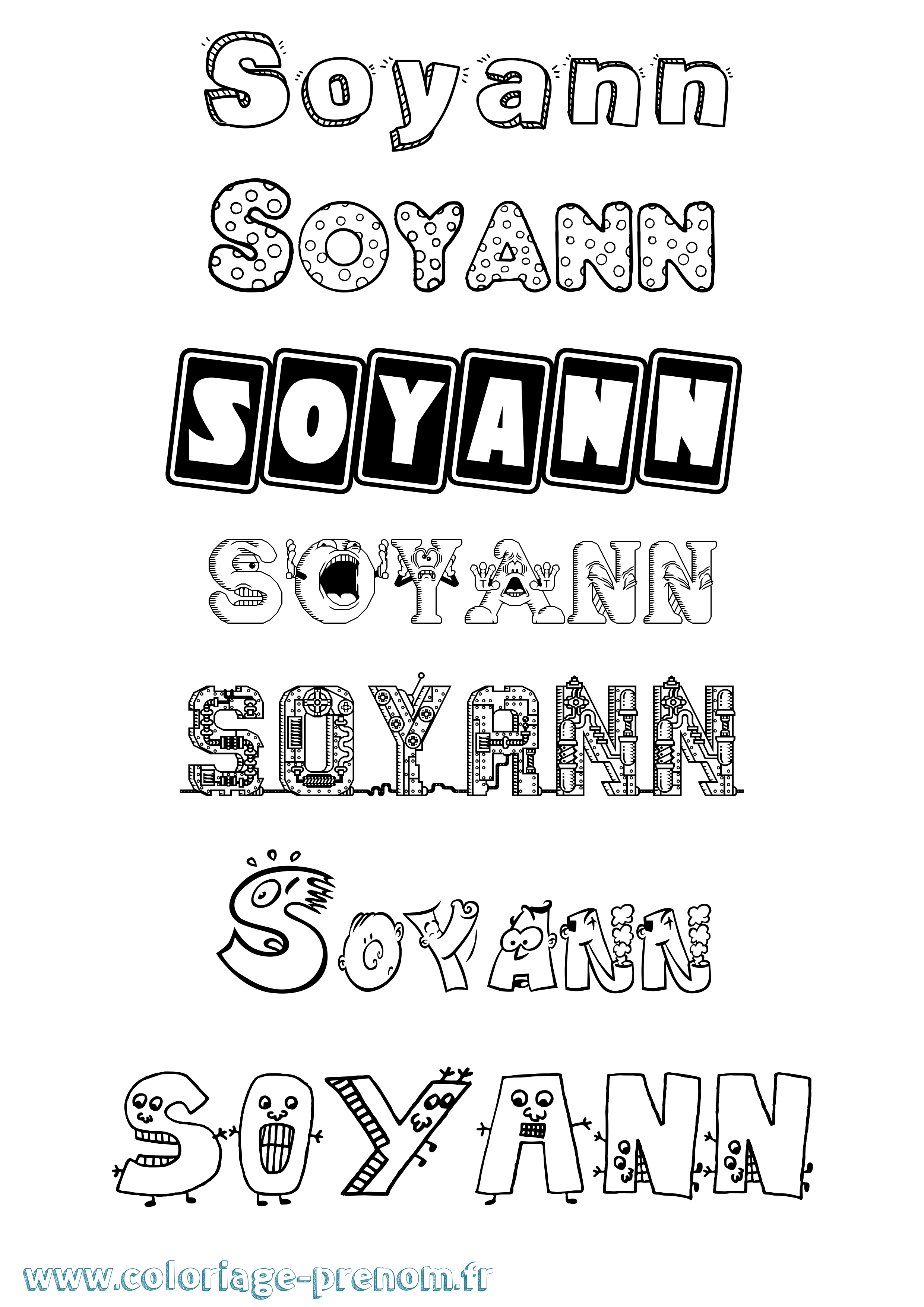 Coloriage Soyann Fun Coloriage prénom Soyann Fun