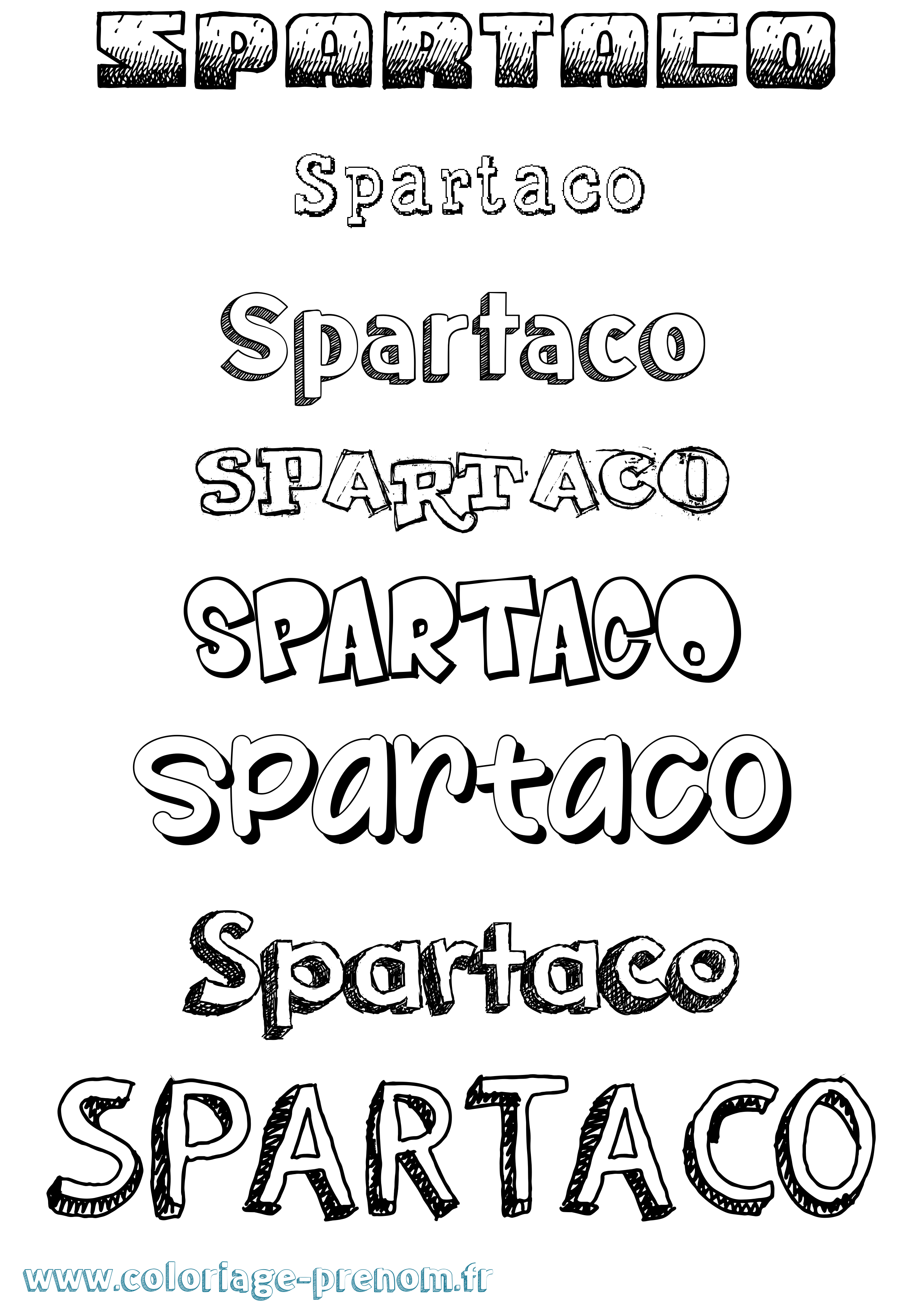 Coloriage Spartaco Dessiné Coloriage prénom Spartaco Dessiné
