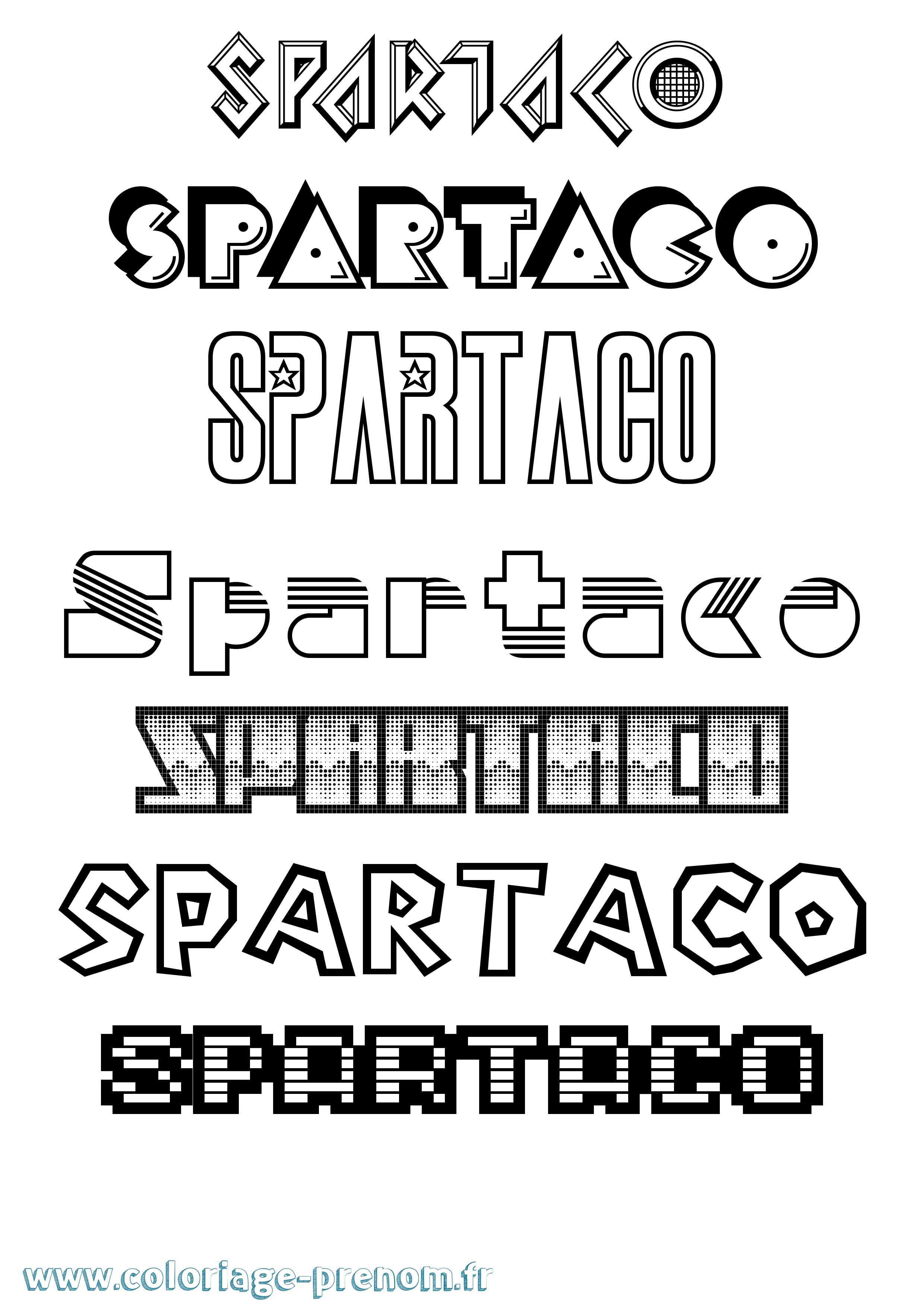 Coloriage Spartaco Jeux Vidéos Coloriage prénom Spartaco Jeux Vidéos