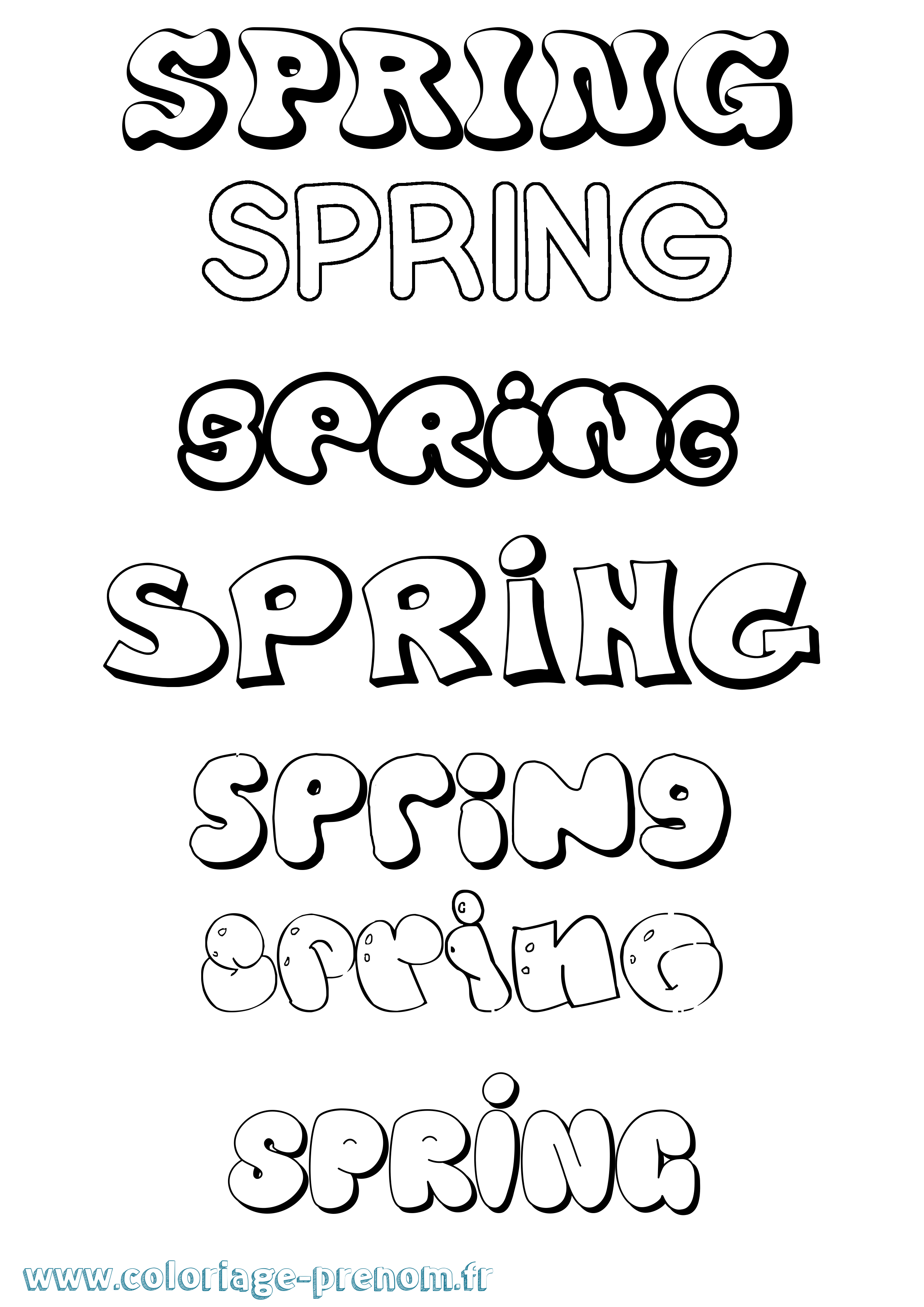 Coloriage Spring Bubble Coloriage prénom Spring Bubble
