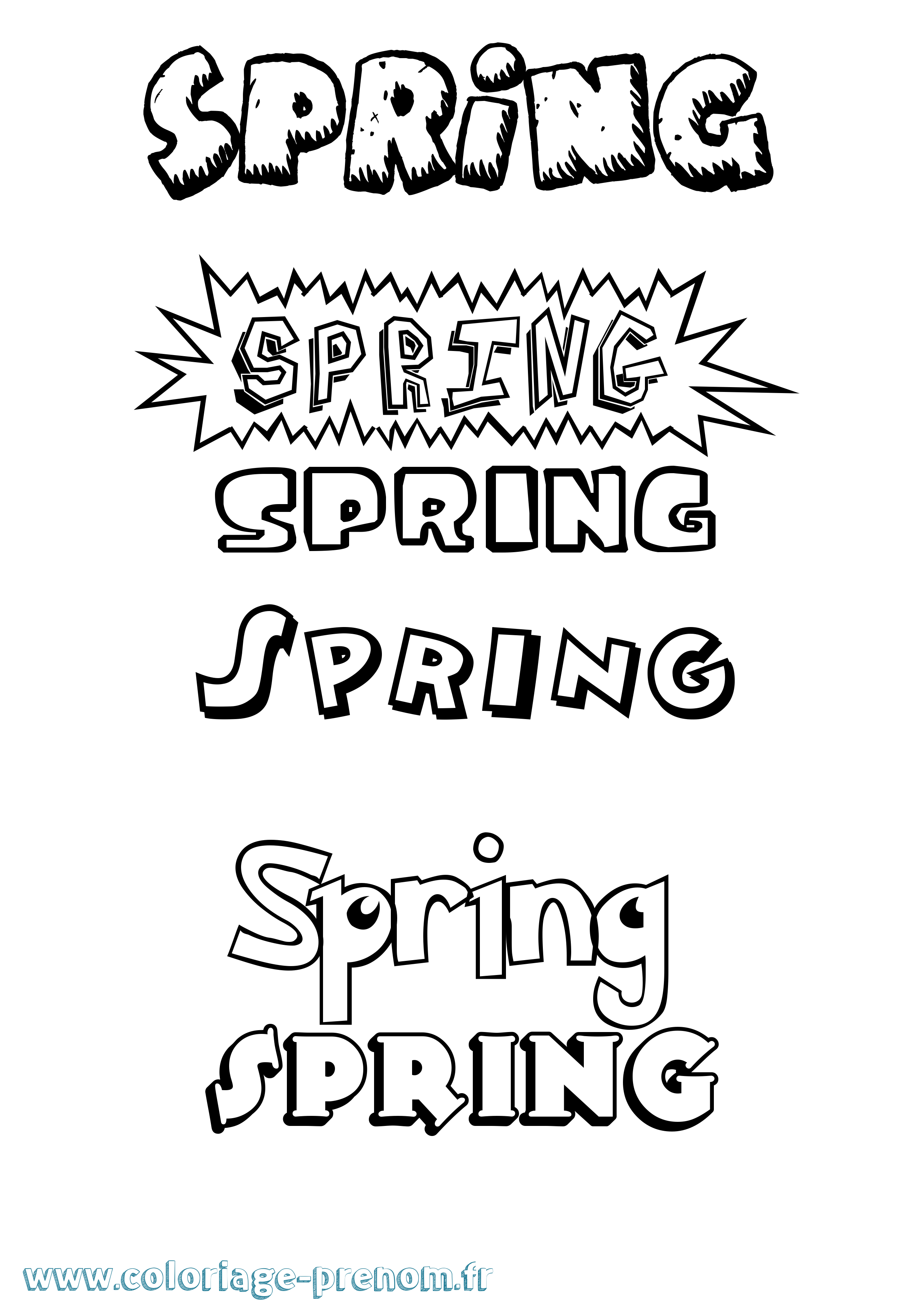 Coloriage Spring Dessin Animé Coloriage prénom Spring Dessin Animé