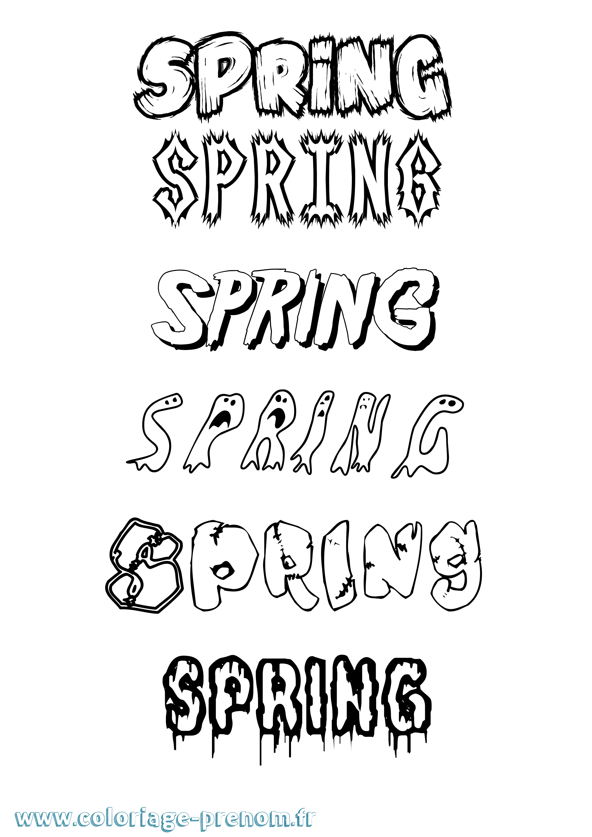 Coloriage Spring Frisson Coloriage prénom Spring Frisson