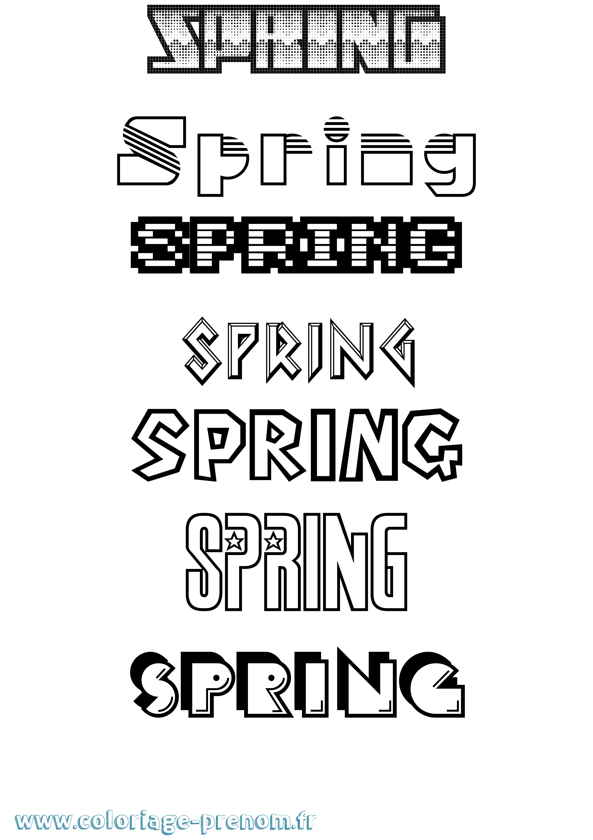 Coloriage Spring Jeux Vidéos Coloriage prénom Spring Jeux Vidéos