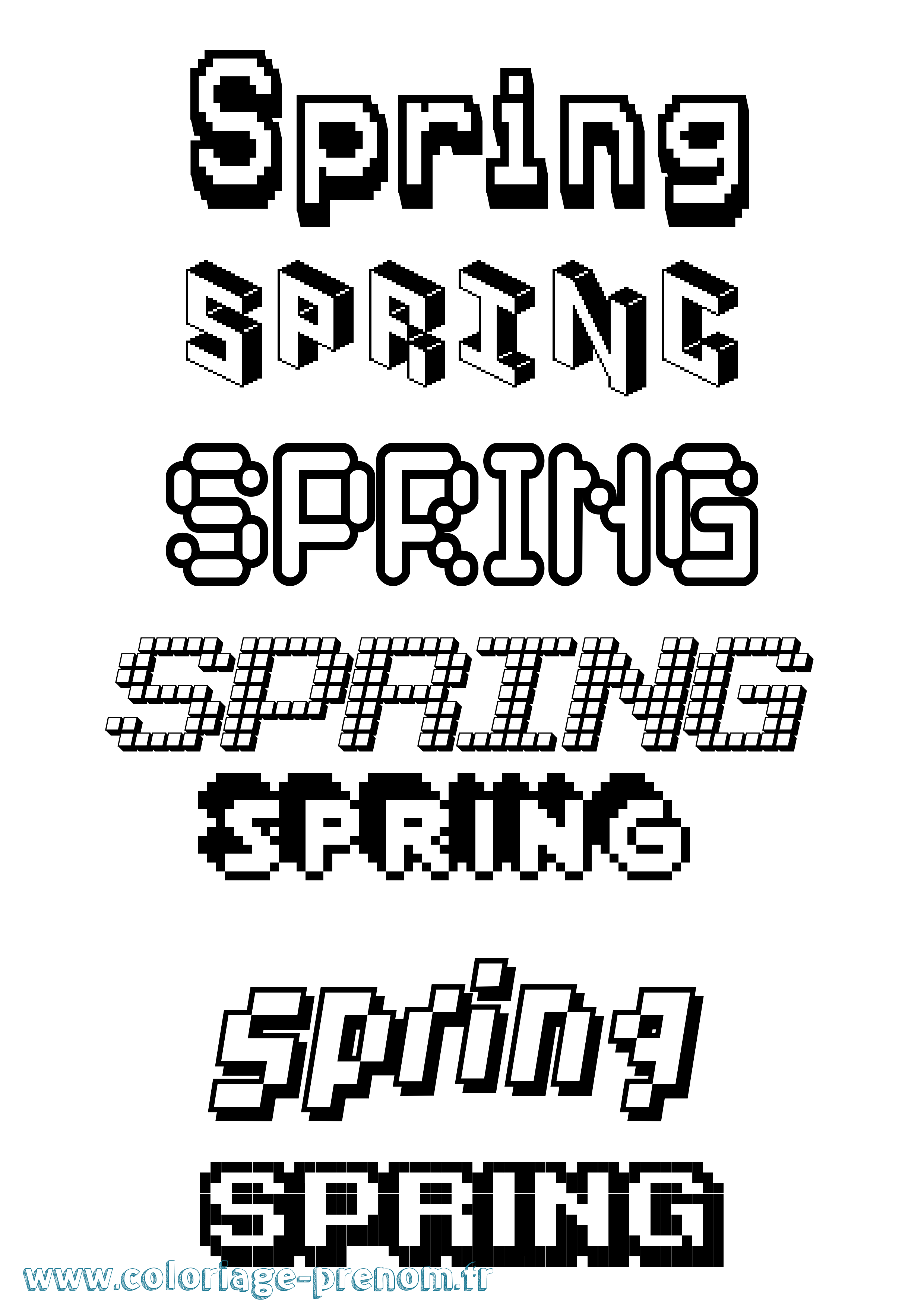 Coloriage Spring Pixel Coloriage prénom Spring Pixel