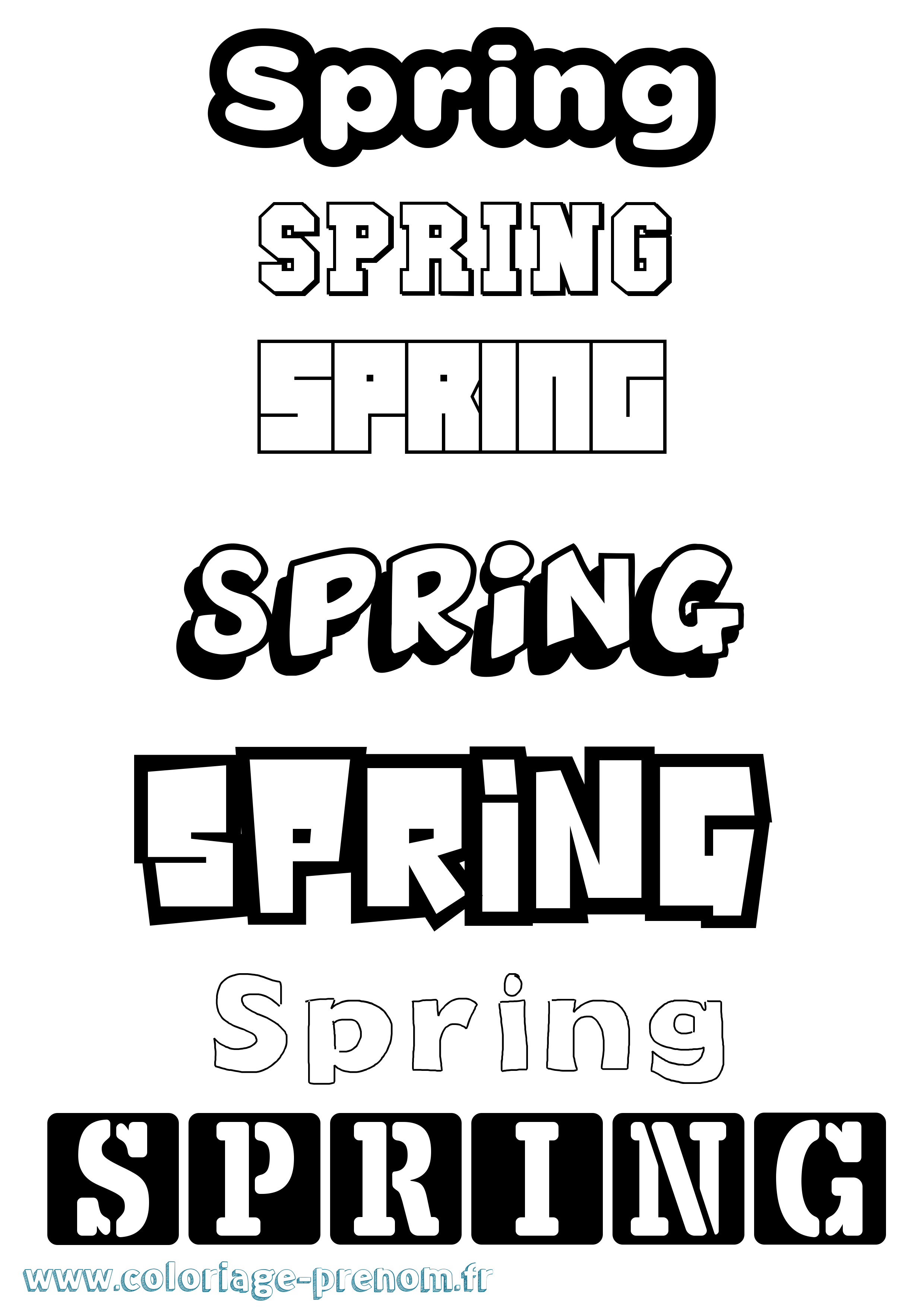 Coloriage Spring Simple Coloriage prénom Spring Simple