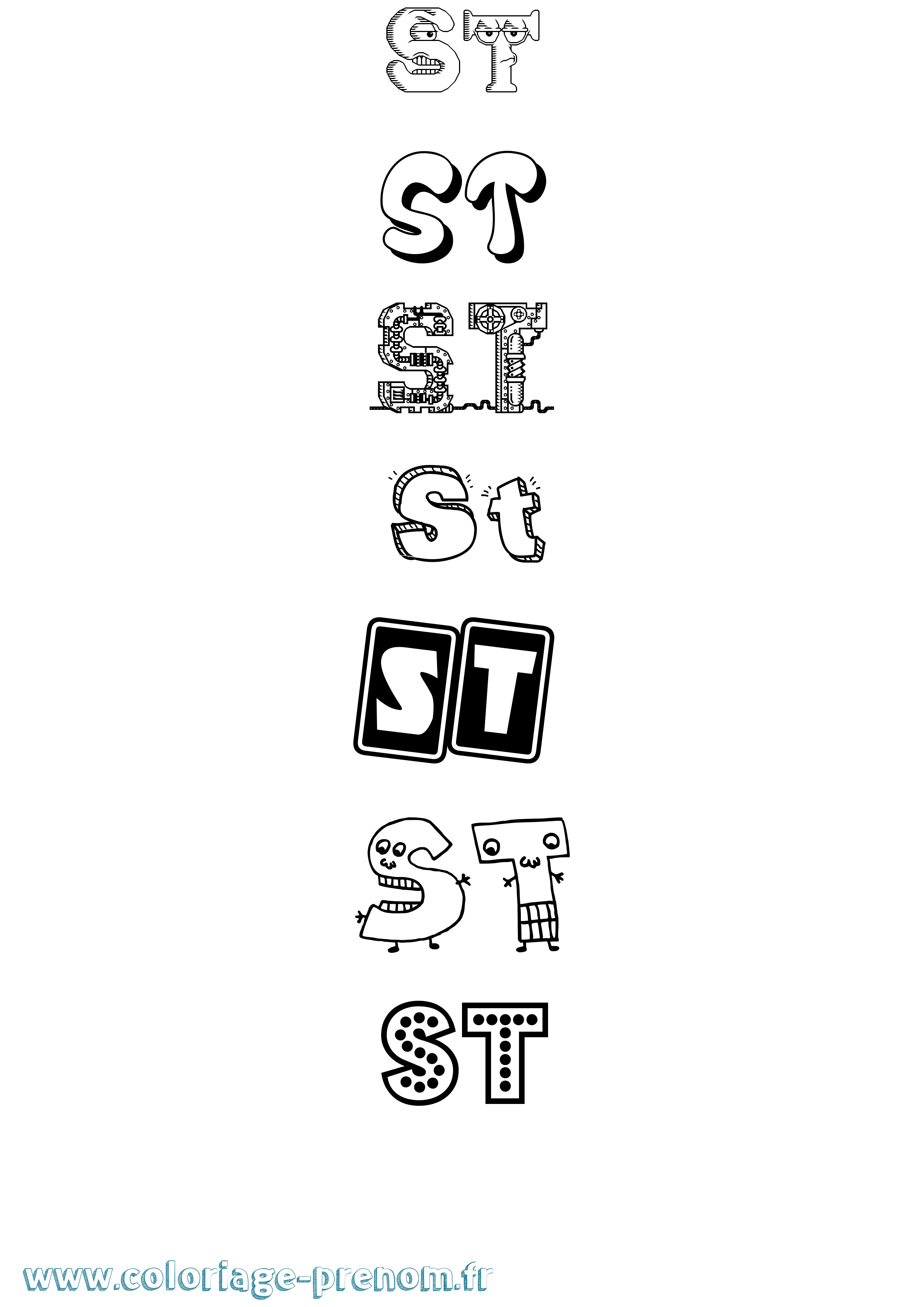 Coloriage St Fun Coloriage prénom St Fun