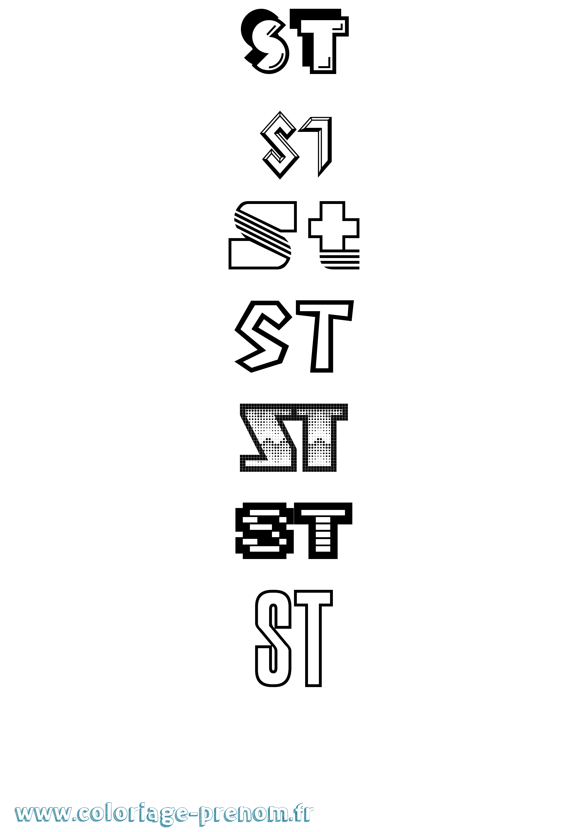 Coloriage St Jeux Vidéos Coloriage prénom St Jeux Vidéos