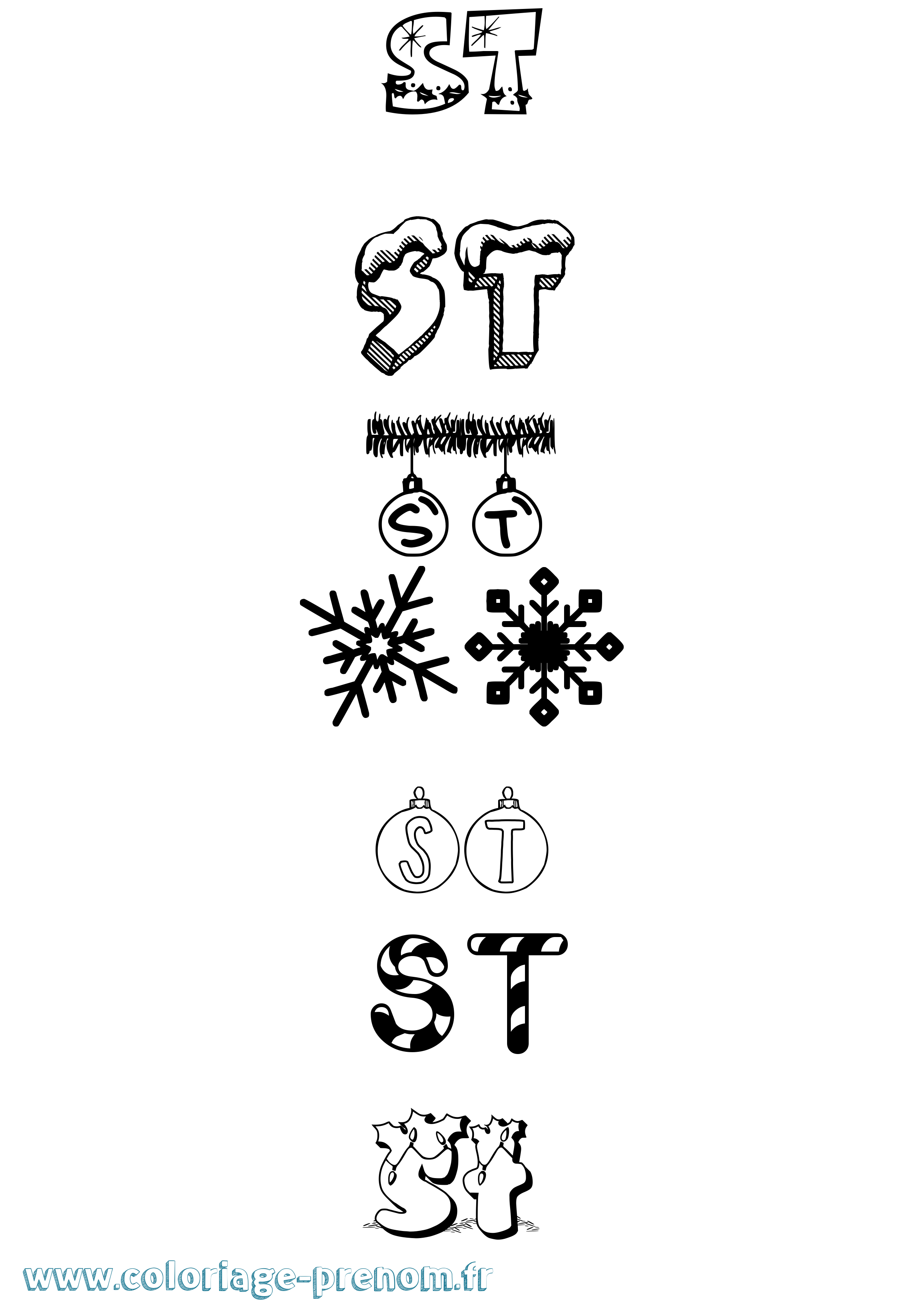 Coloriage St Noël Coloriage prénom St Noël