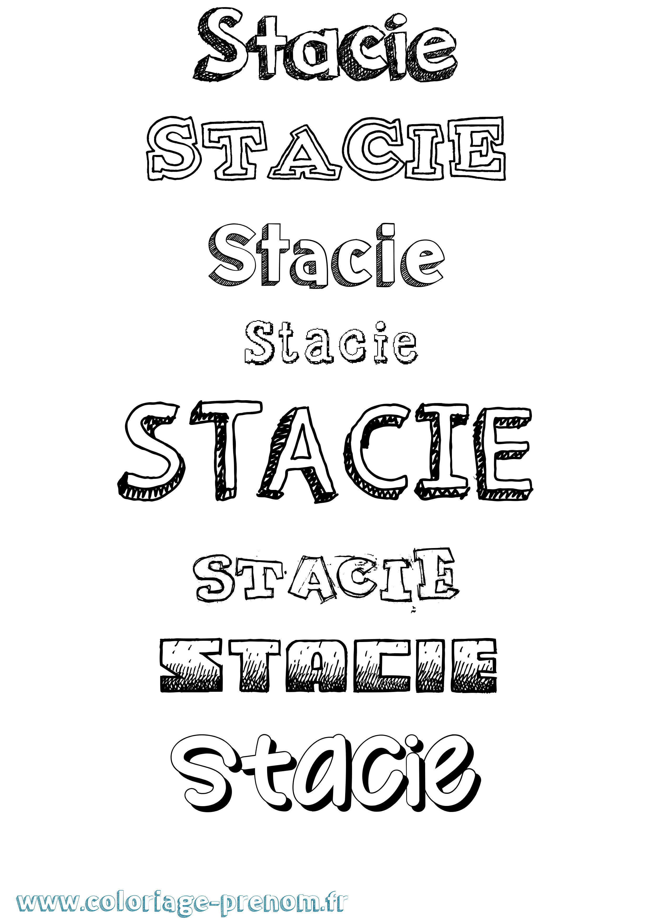 Coloriage Stacie Dessiné Coloriage prénom Stacie Dessiné