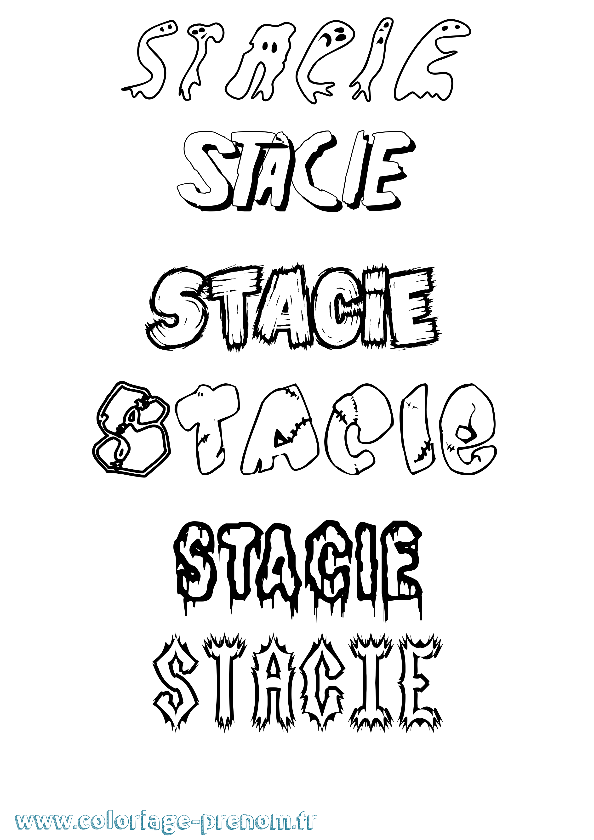 Coloriage Stacie Frisson Coloriage prénom Stacie Frisson
