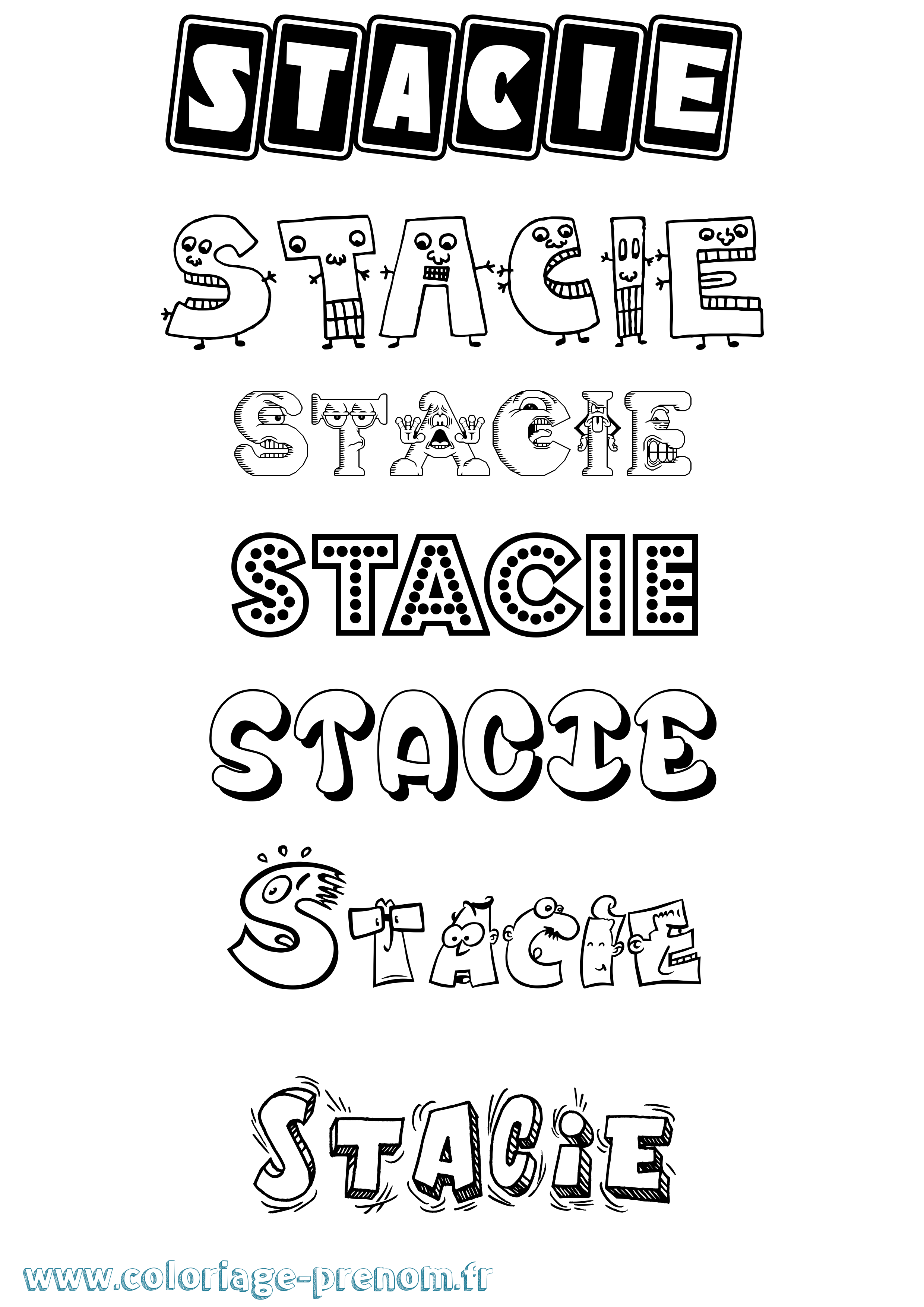 Coloriage Stacie Fun Coloriage prénom Stacie Fun