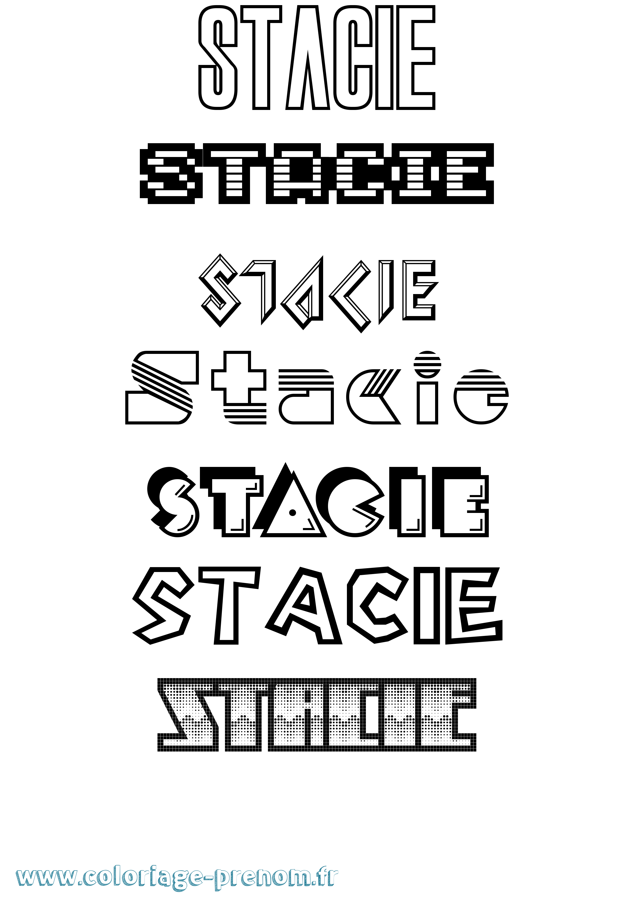 Coloriage Stacie Jeux Vidéos Coloriage prénom Stacie Jeux Vidéos
