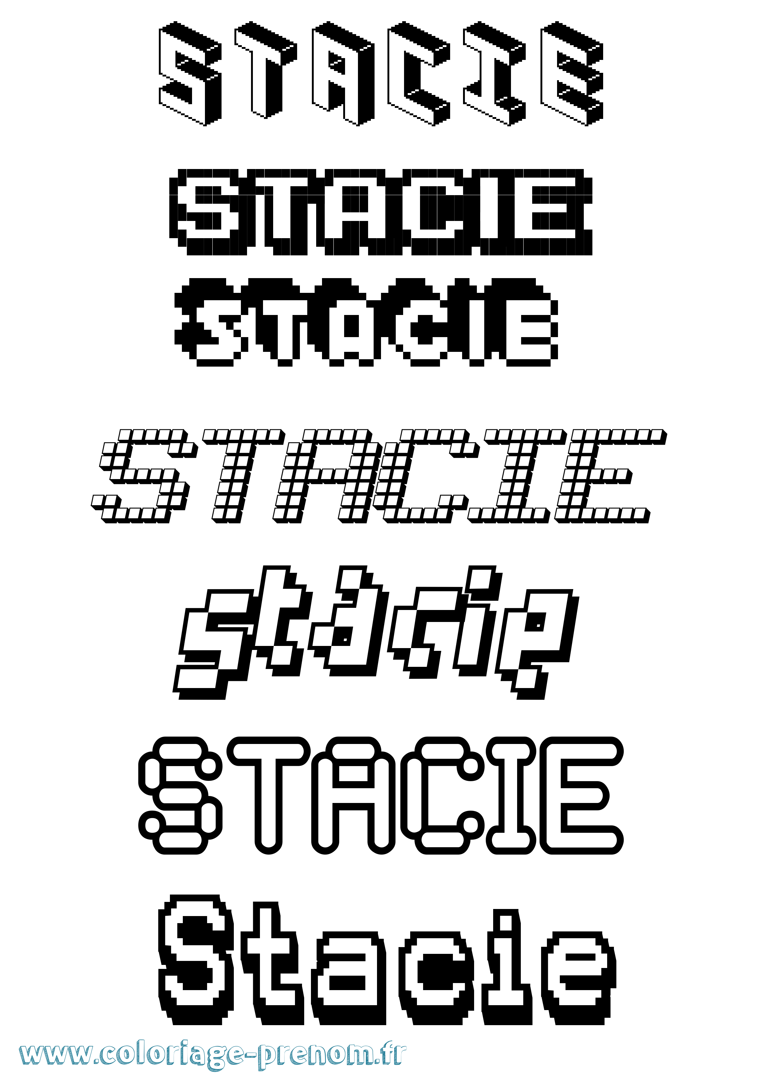 Coloriage Stacie Pixel Coloriage prénom Stacie Pixel