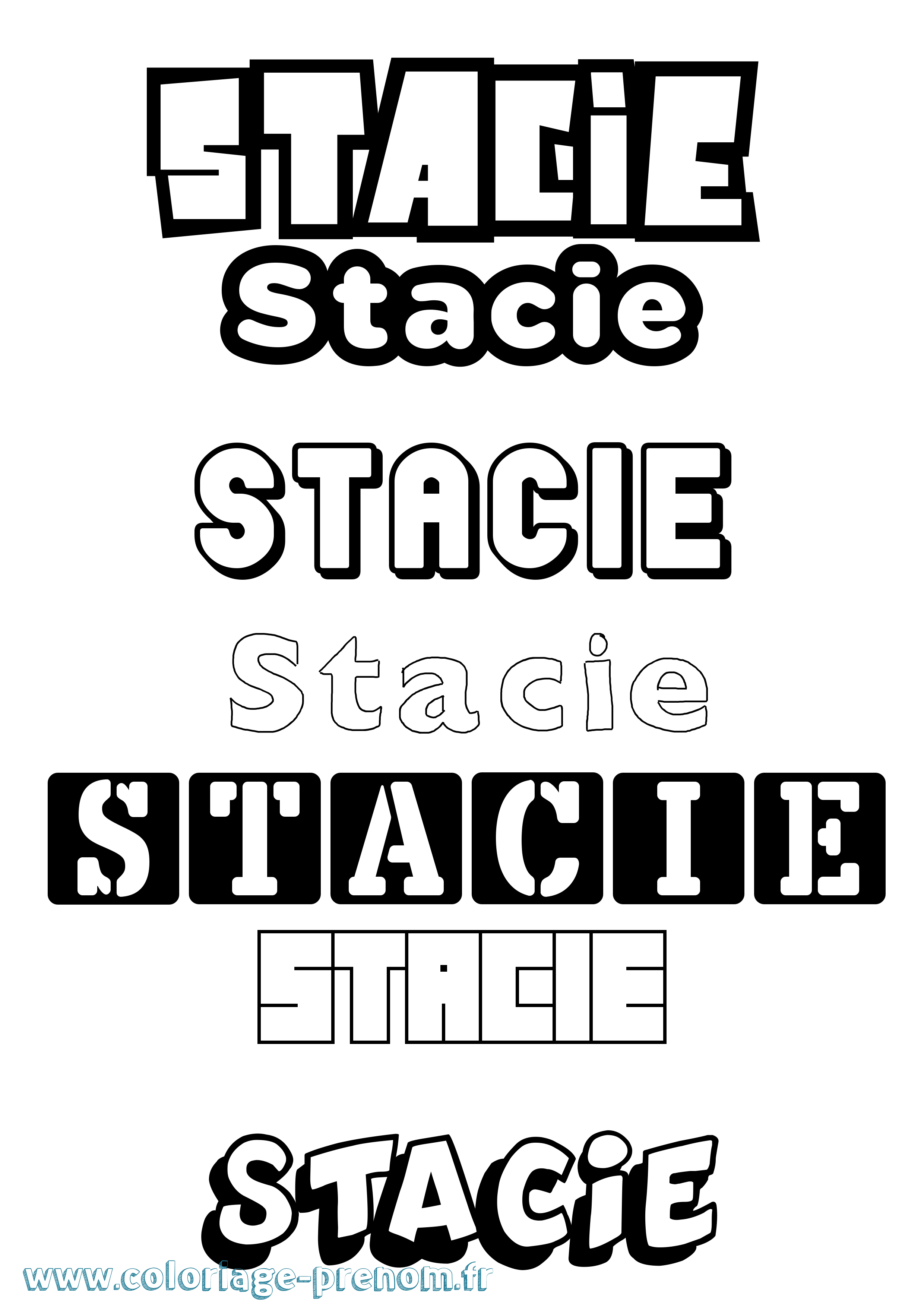 Coloriage Stacie Simple Coloriage prénom Stacie Simple