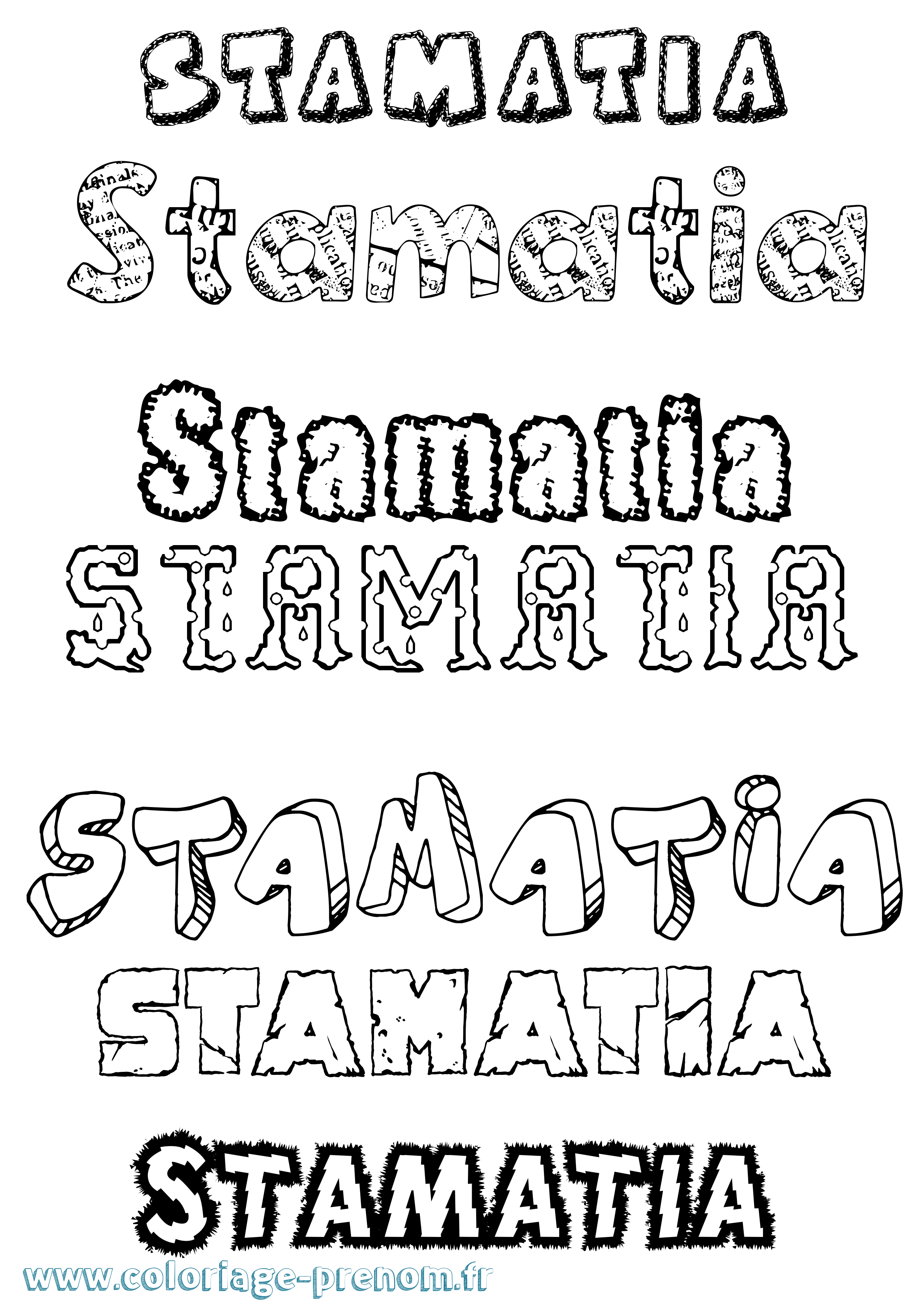Coloriage Stamatia Destructuré Coloriage prénom Stamatia Destructuré