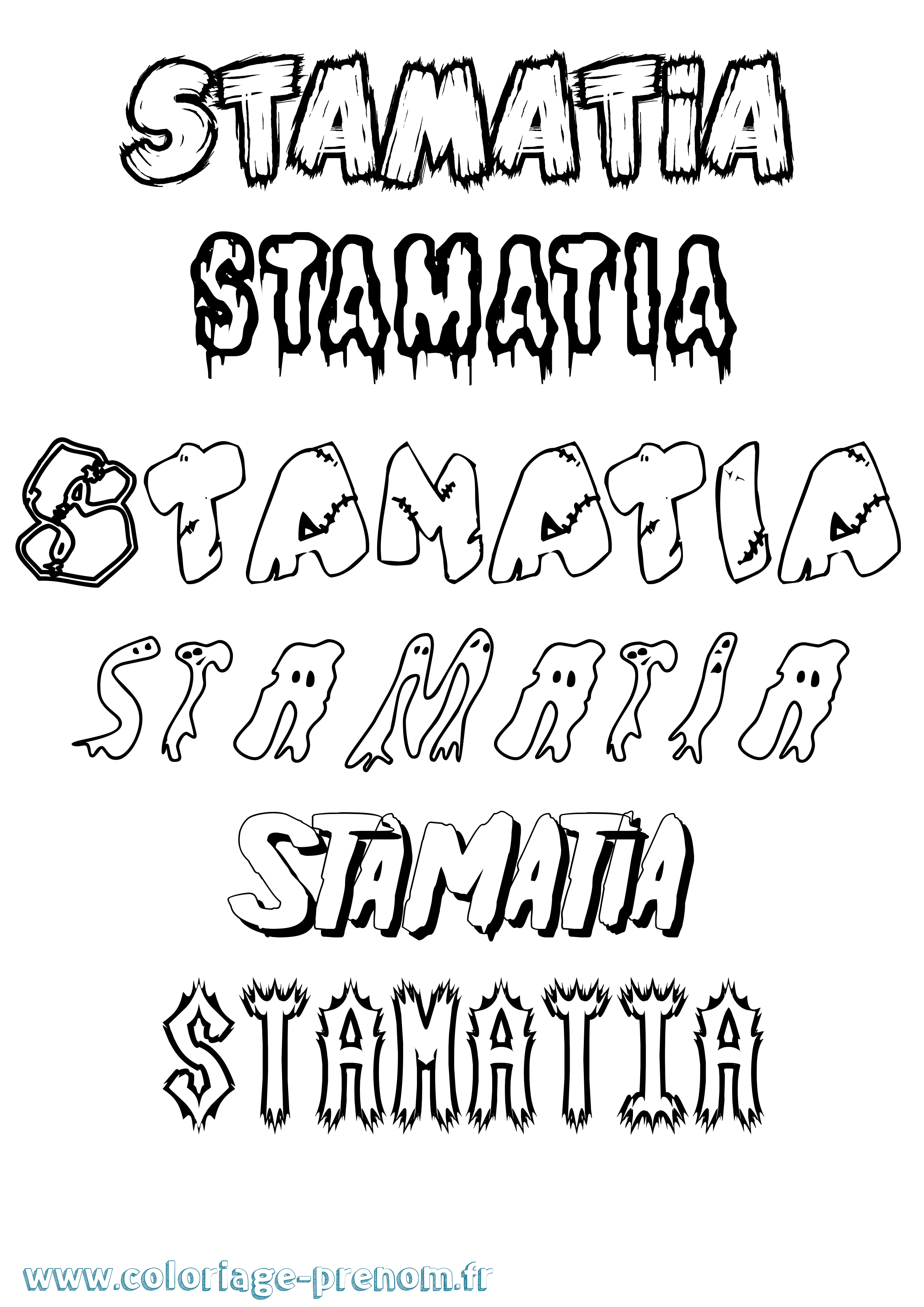 Coloriage Stamatia Frisson Coloriage prénom Stamatia Frisson