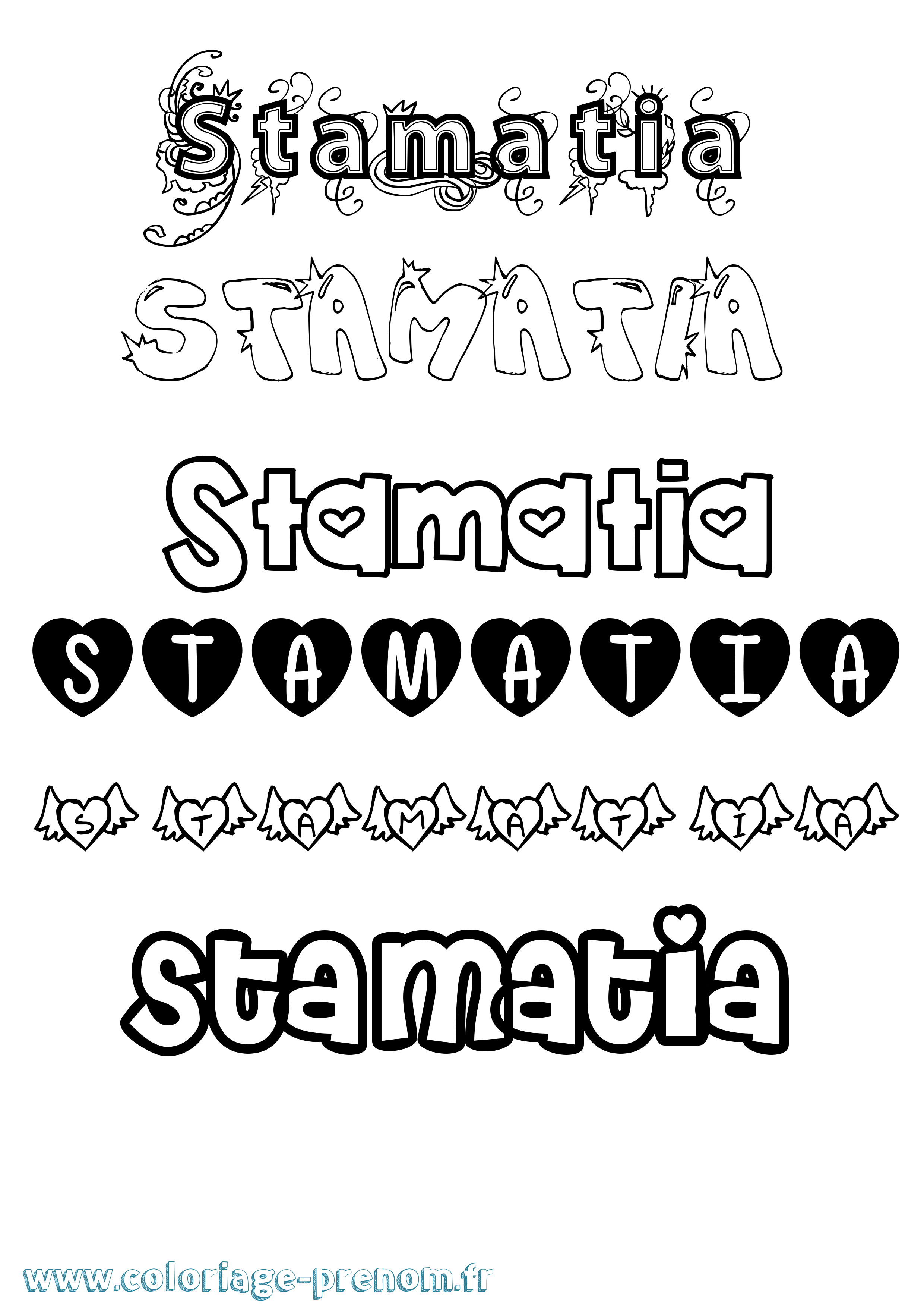 Coloriage Stamatia Girly Coloriage prénom Stamatia Girly