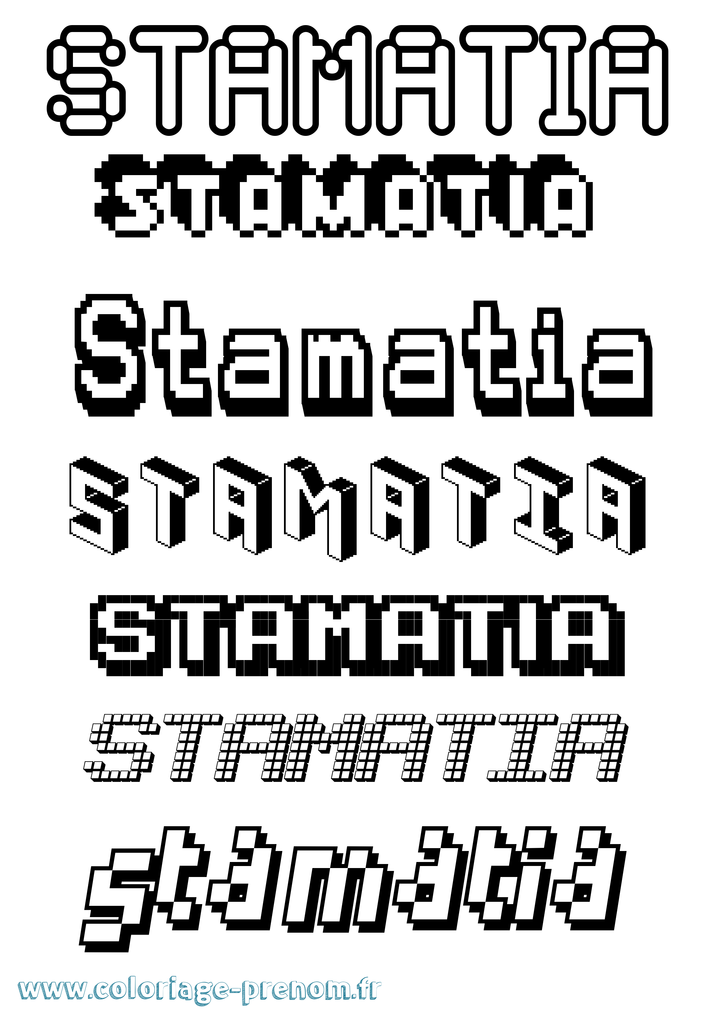 Coloriage Stamatia Pixel Coloriage prénom Stamatia Pixel