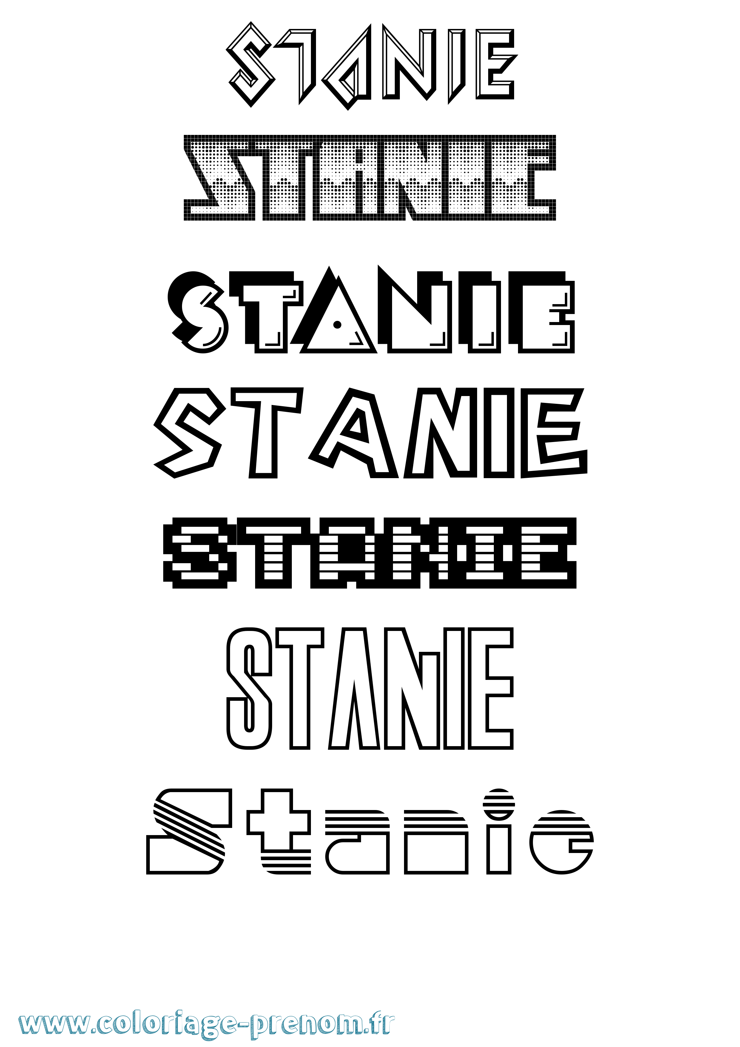 Coloriage Stanie Jeux Vidéos Coloriage prénom Stanie Jeux Vidéos