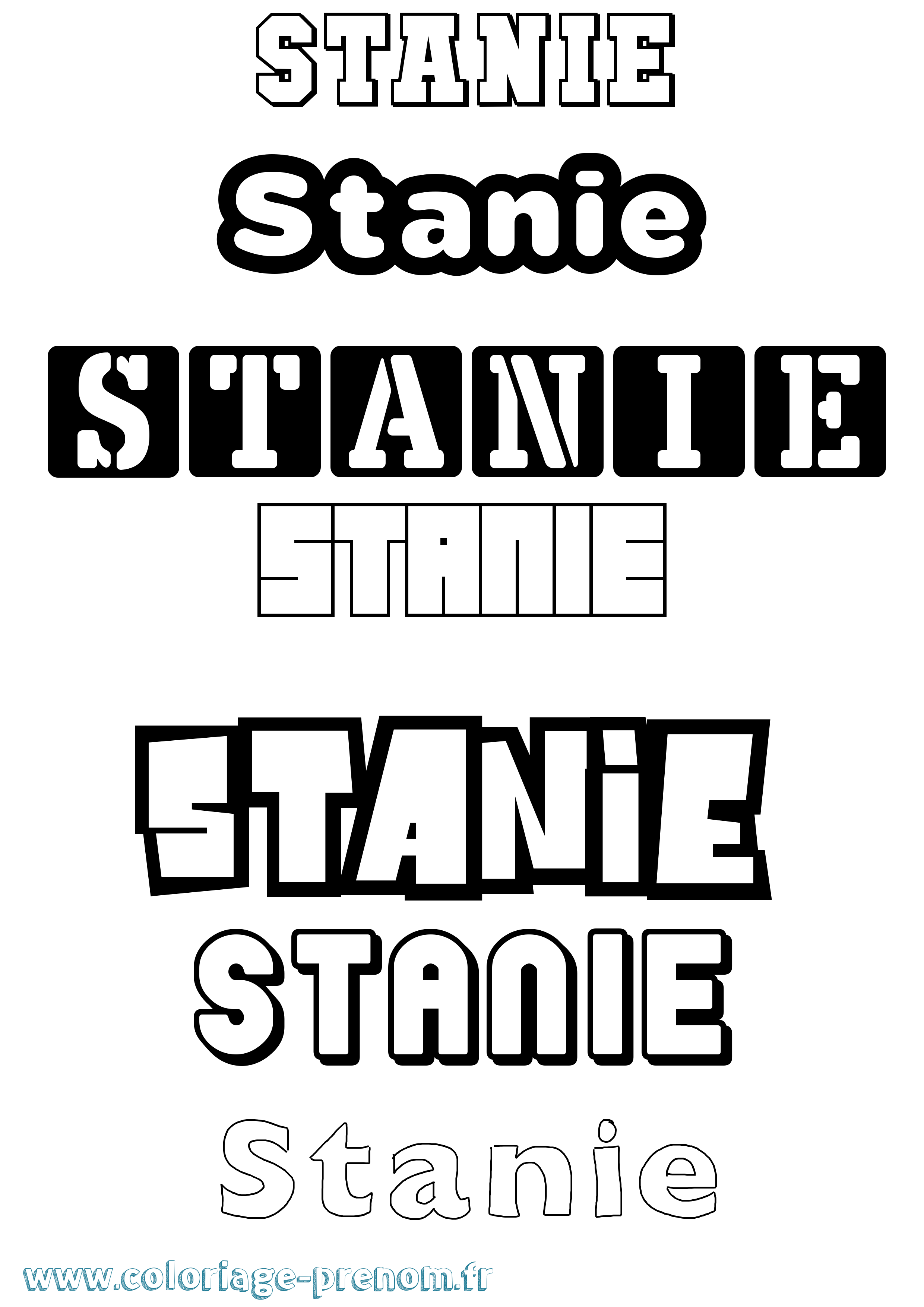 Coloriage Stanie Simple Coloriage prénom Stanie Simple