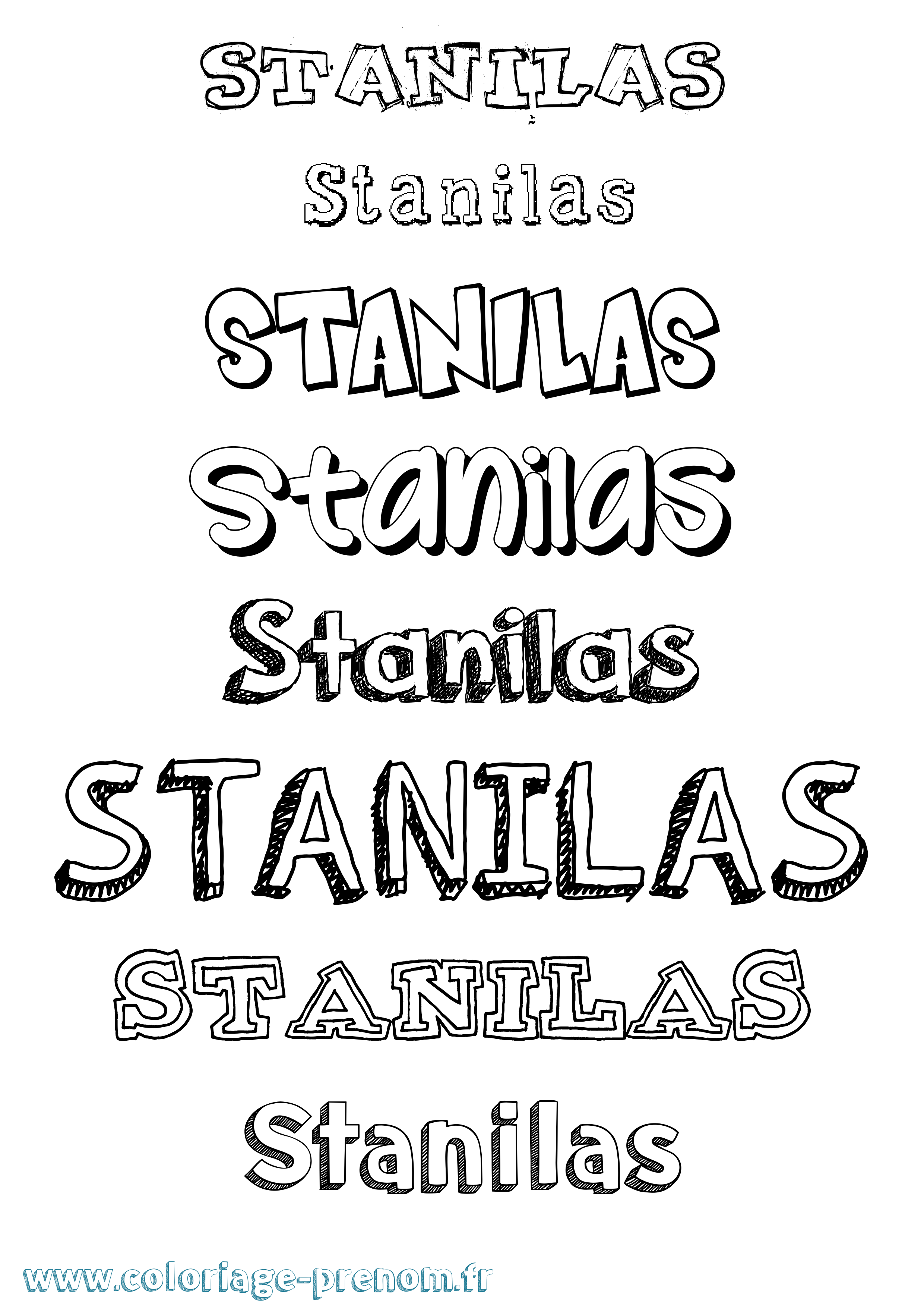 Coloriage Stanilas Dessiné Coloriage prénom Stanilas Dessiné
