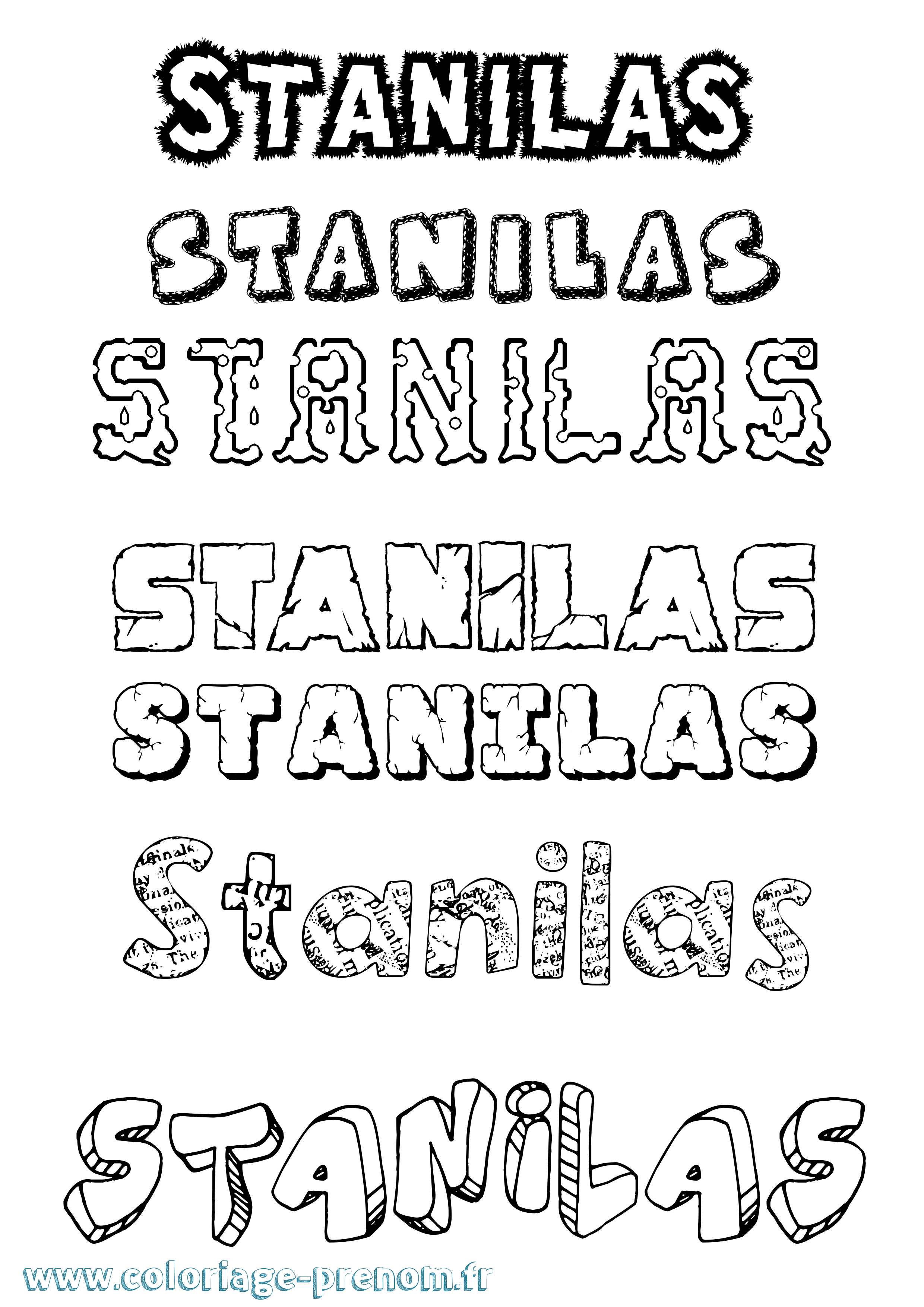 Coloriage Stanilas Destructuré Coloriage prénom Stanilas Destructuré