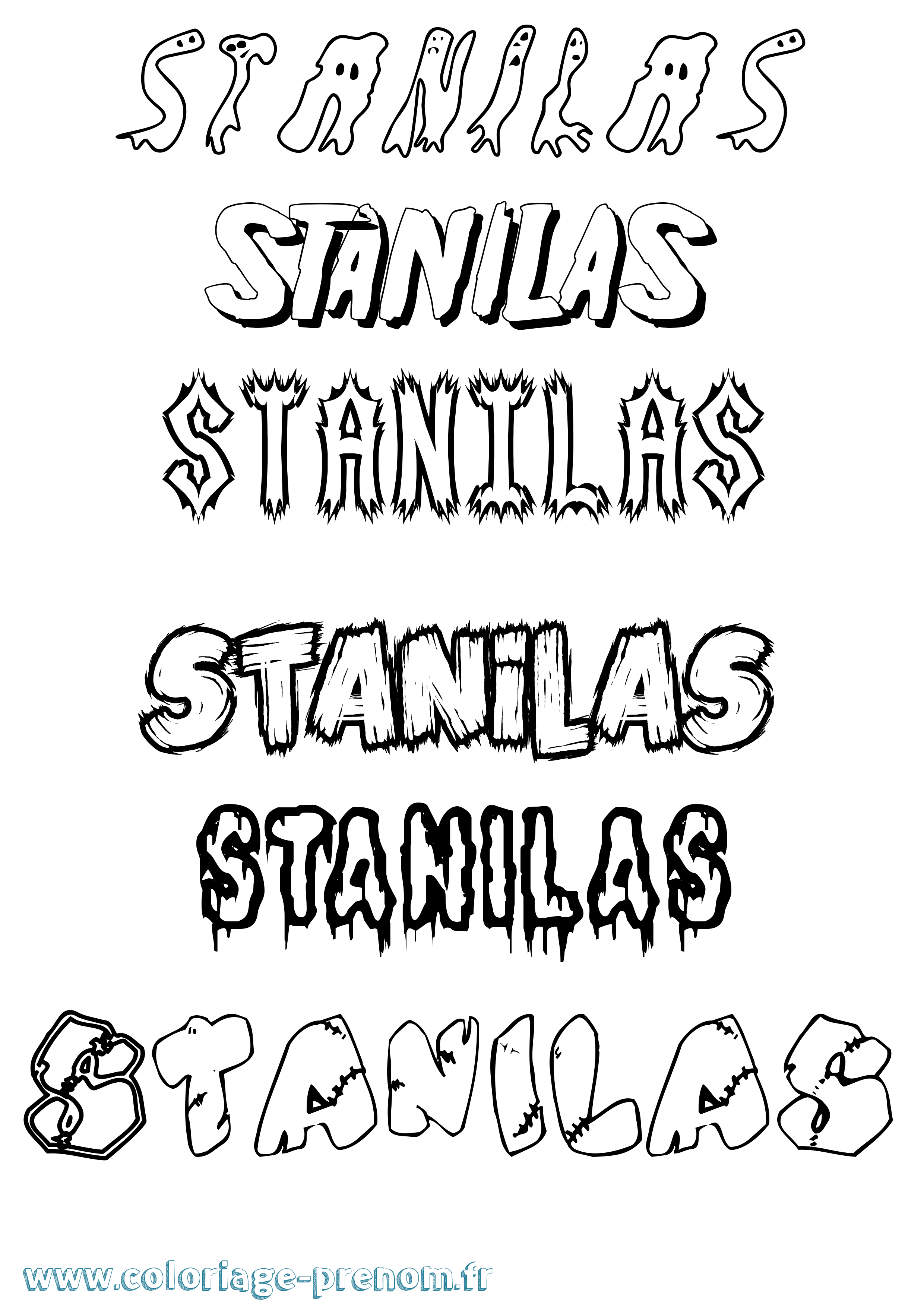 Coloriage Stanilas Frisson Coloriage prénom Stanilas Frisson