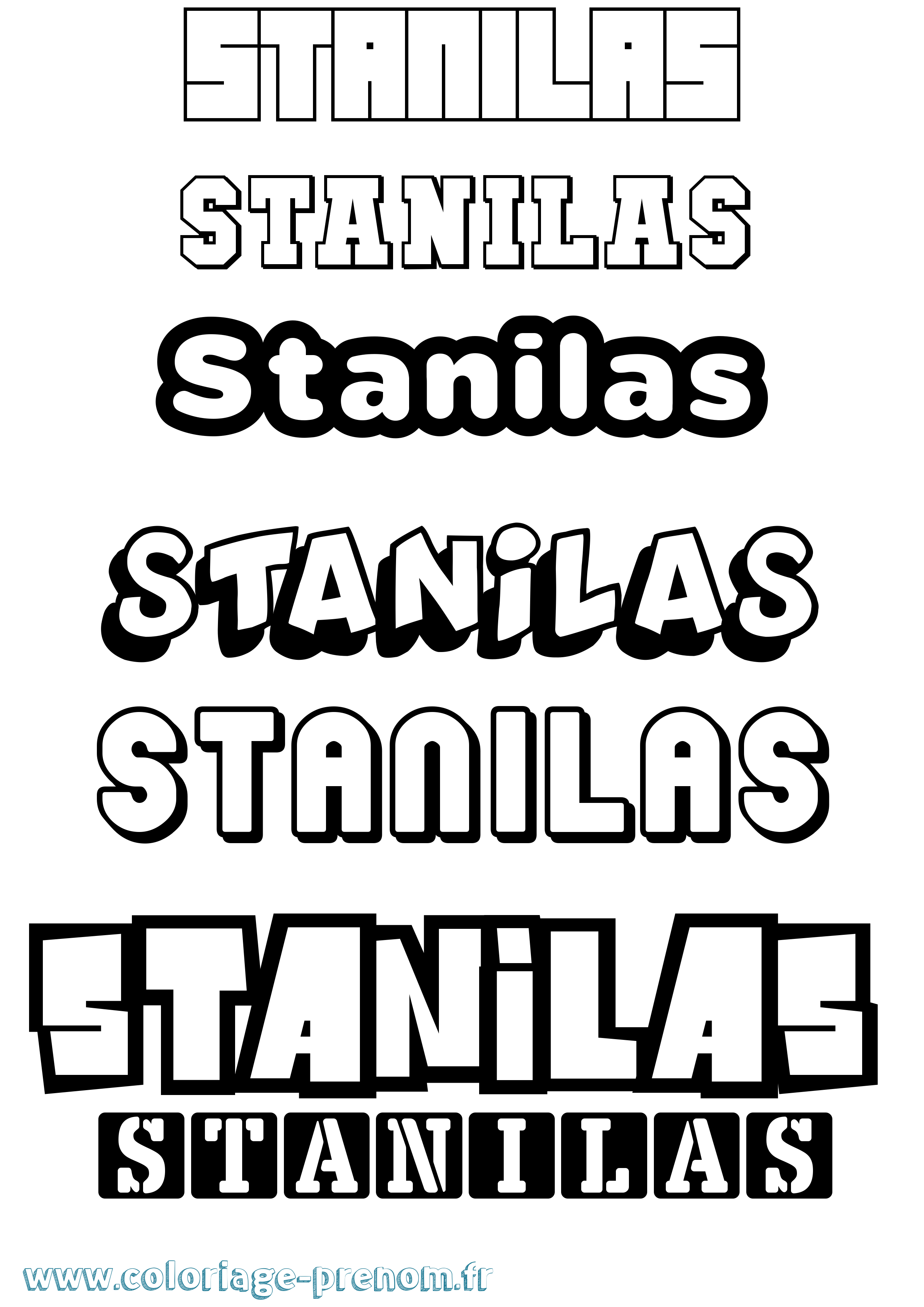Coloriage Stanilas Simple Coloriage prénom Stanilas Simple