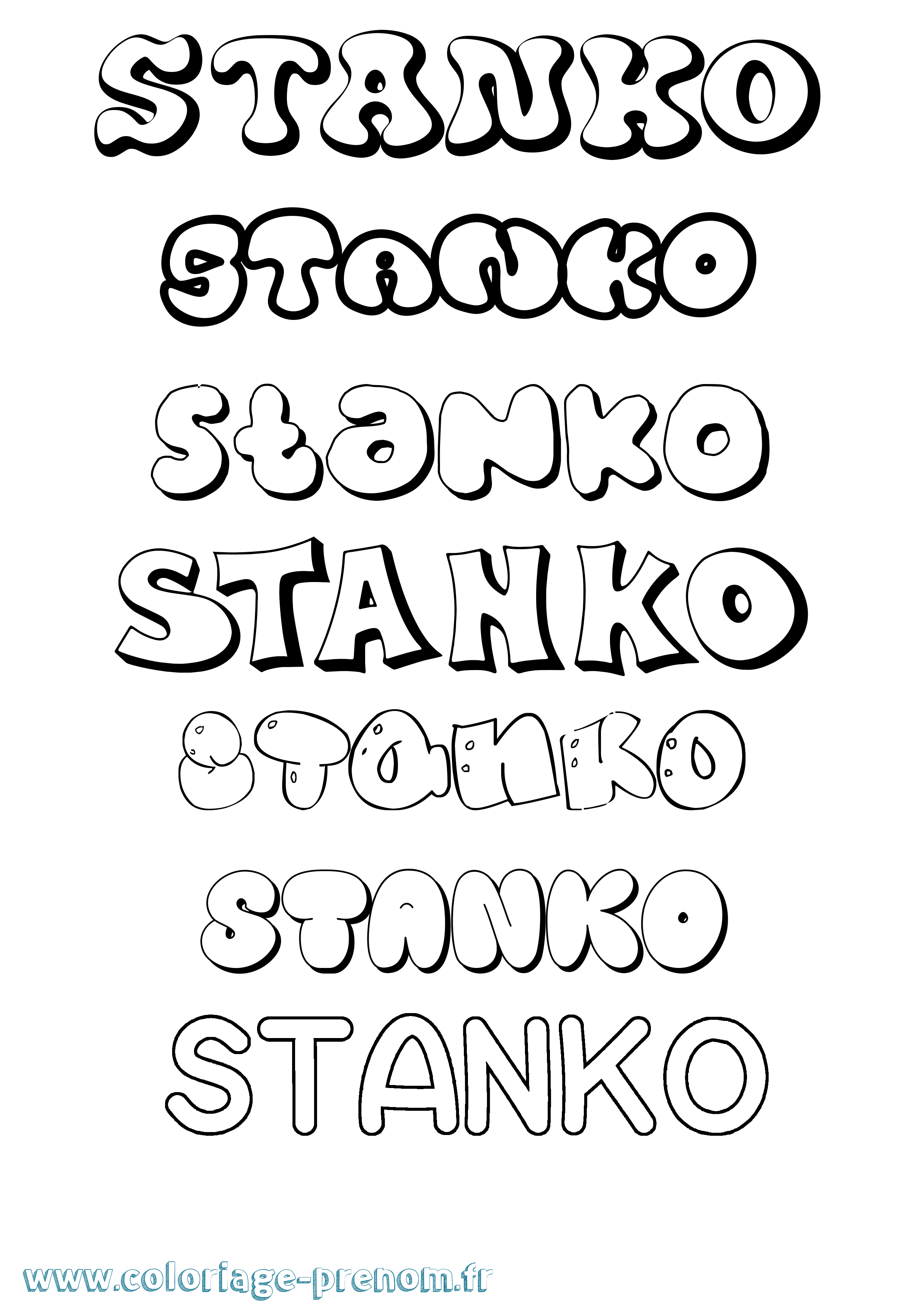 Coloriage Stanko Bubble Coloriage prénom Stanko Bubble