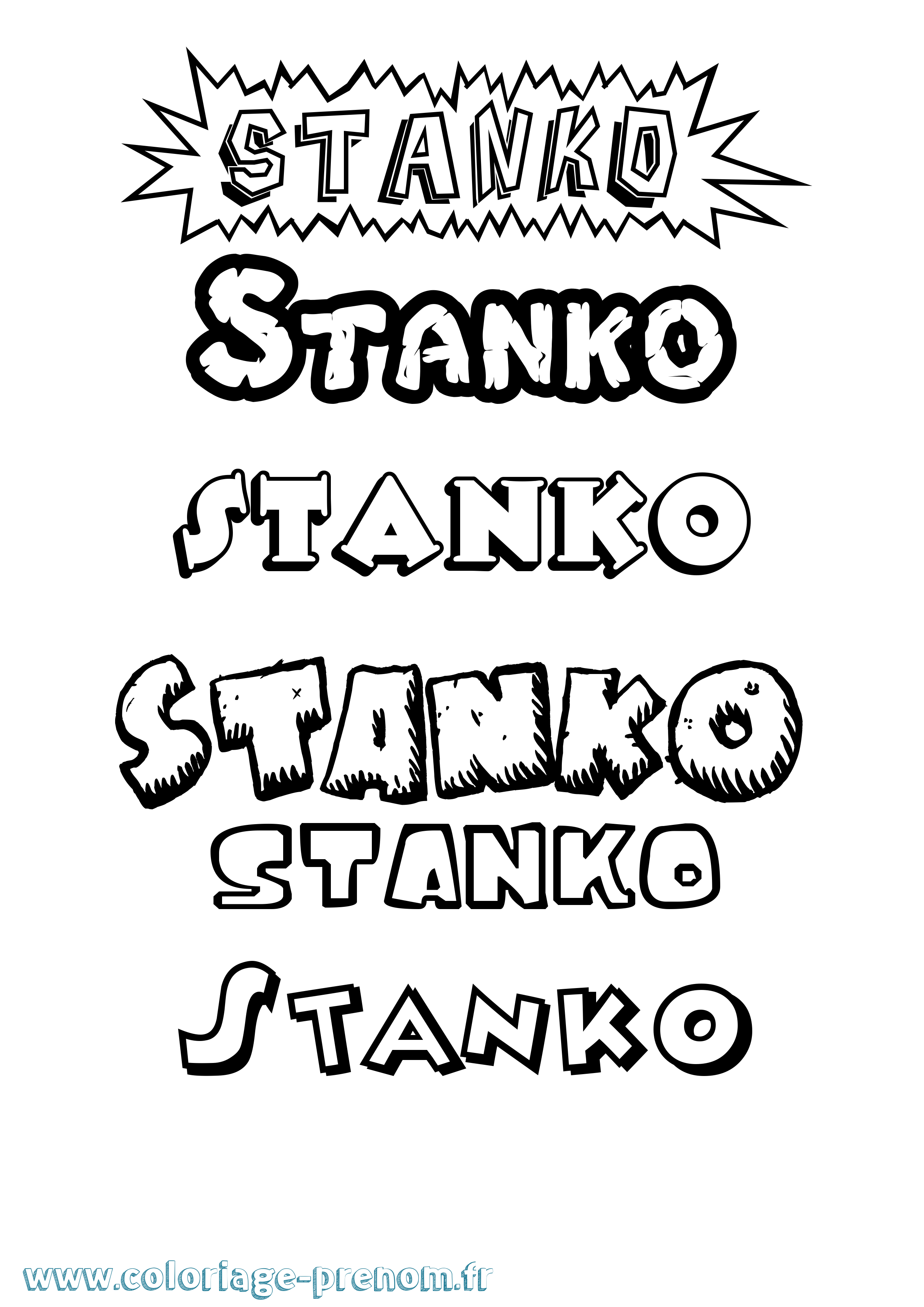 Coloriage Stanko Dessin Animé Coloriage prénom Stanko Dessin Animé