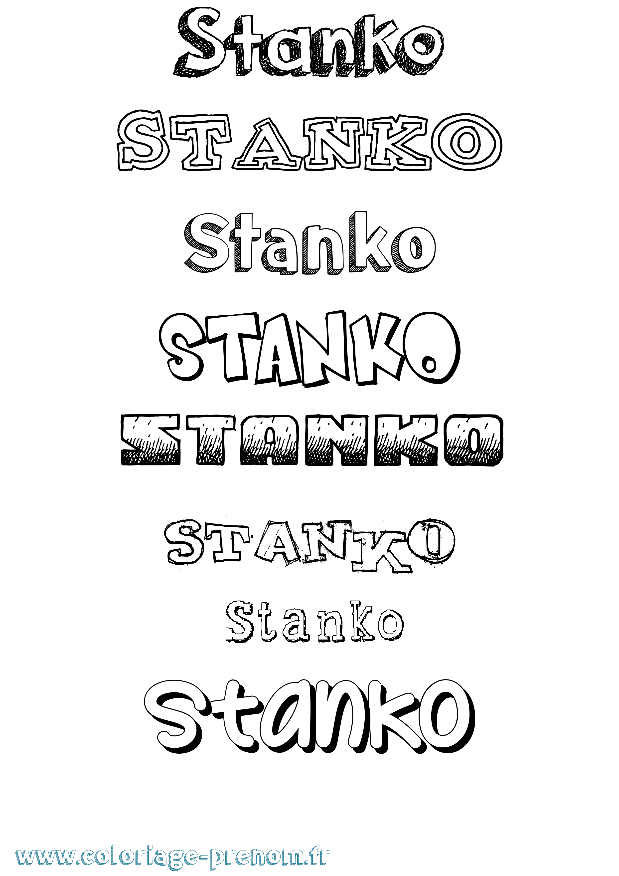 Coloriage Stanko Dessiné Coloriage prénom Stanko Dessiné