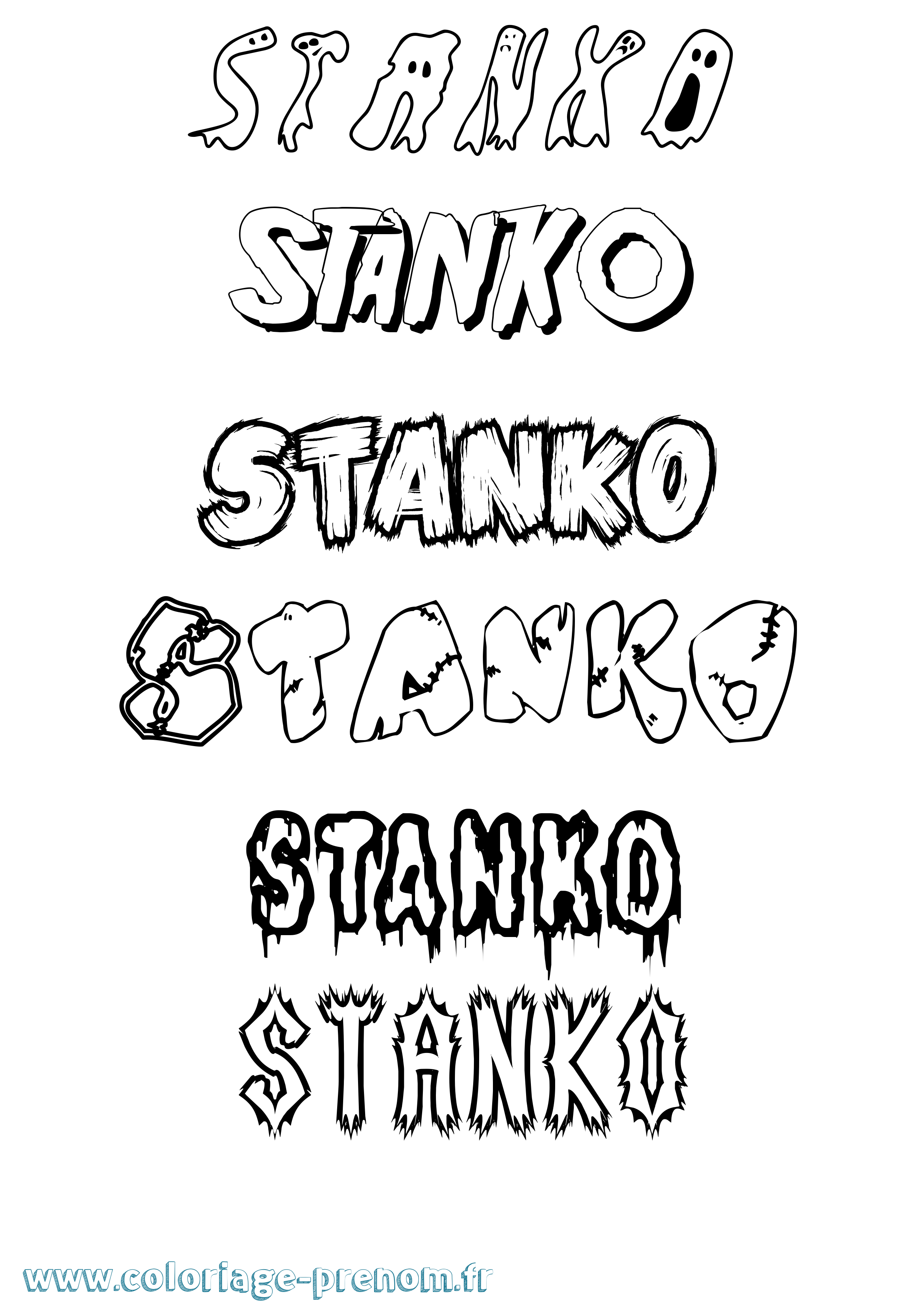 Coloriage Stanko Frisson Coloriage prénom Stanko Frisson