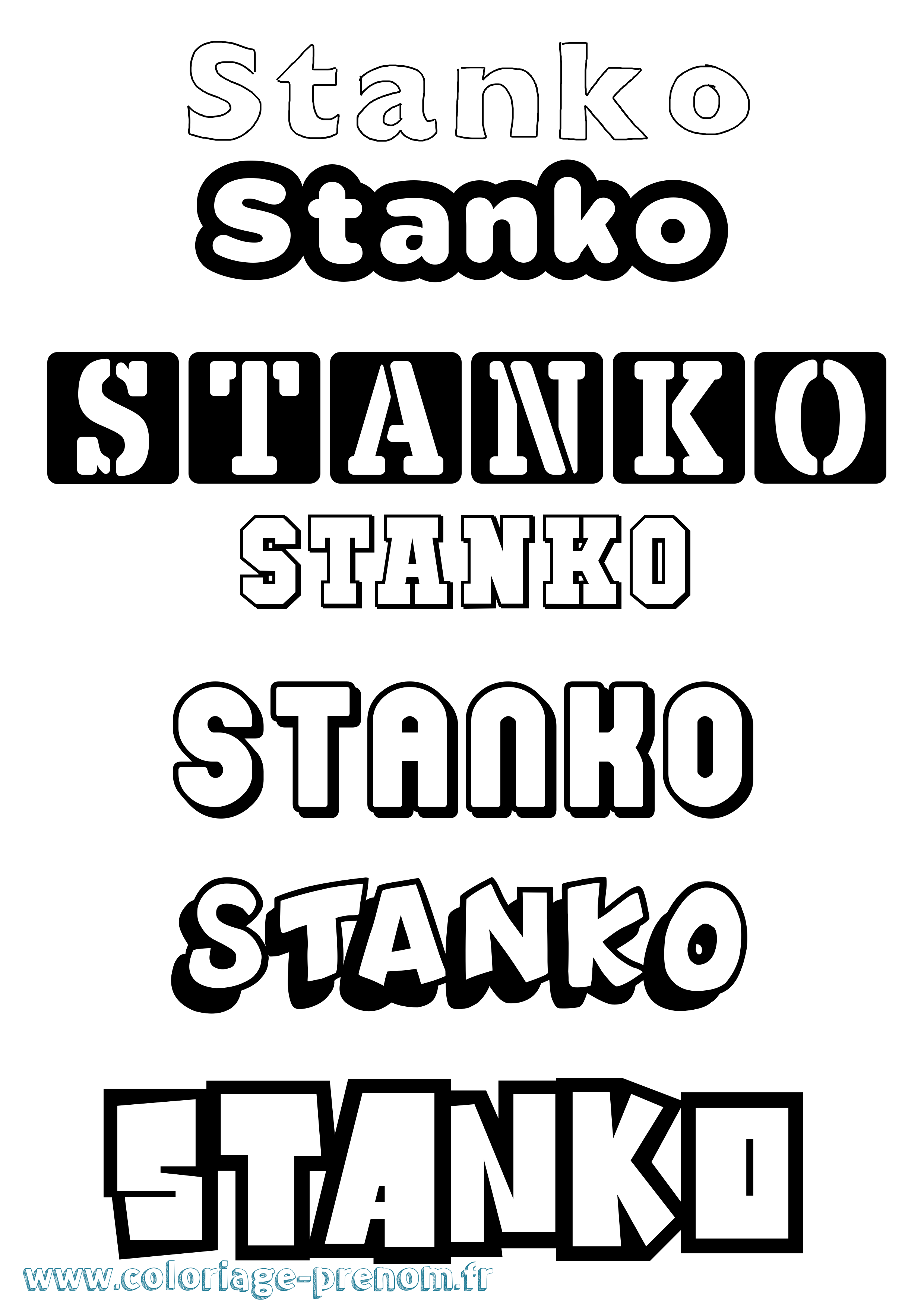 Coloriage Stanko Simple Coloriage prénom Stanko Simple