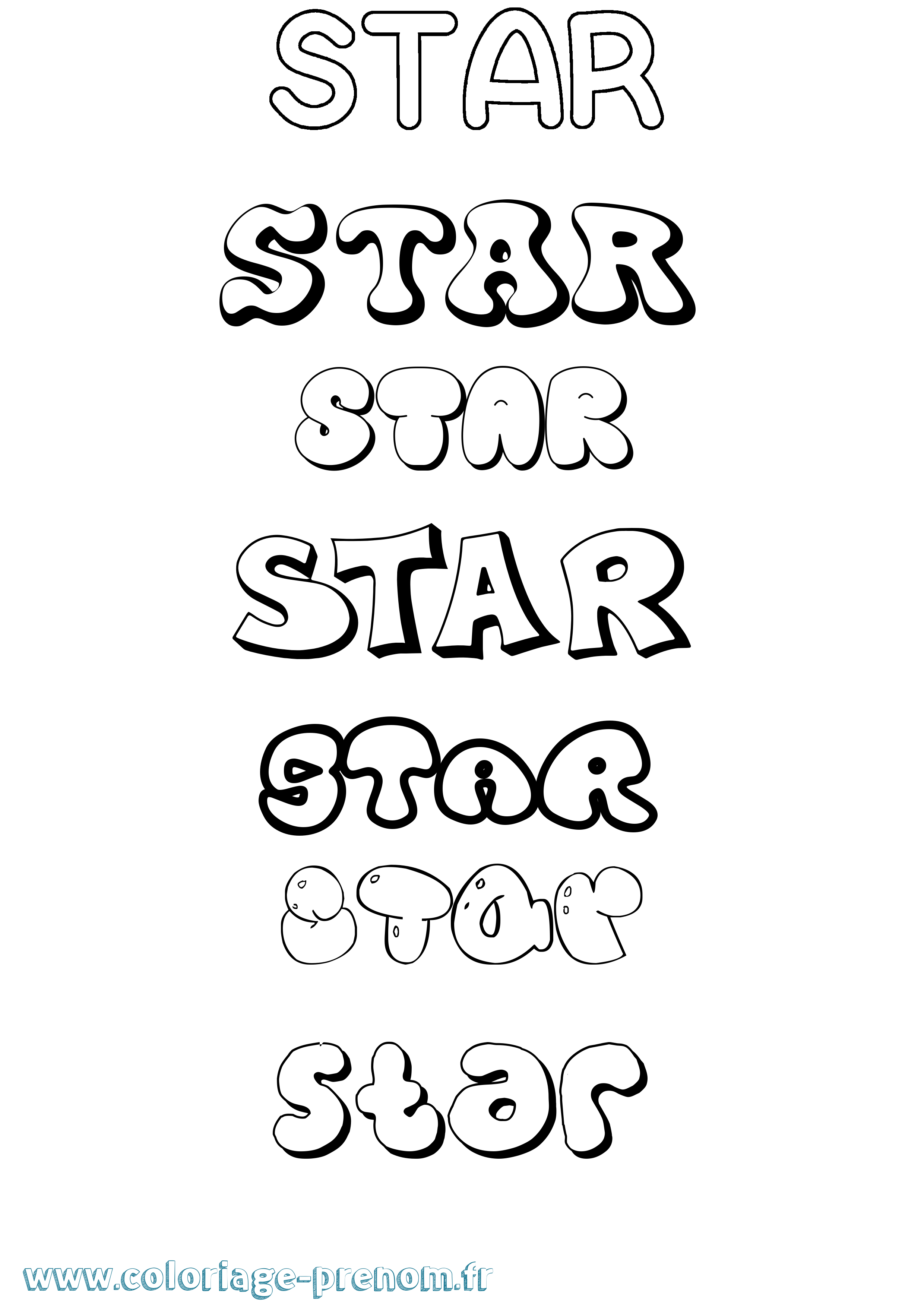 Coloriage Star Bubble Coloriage prénom Star Bubble