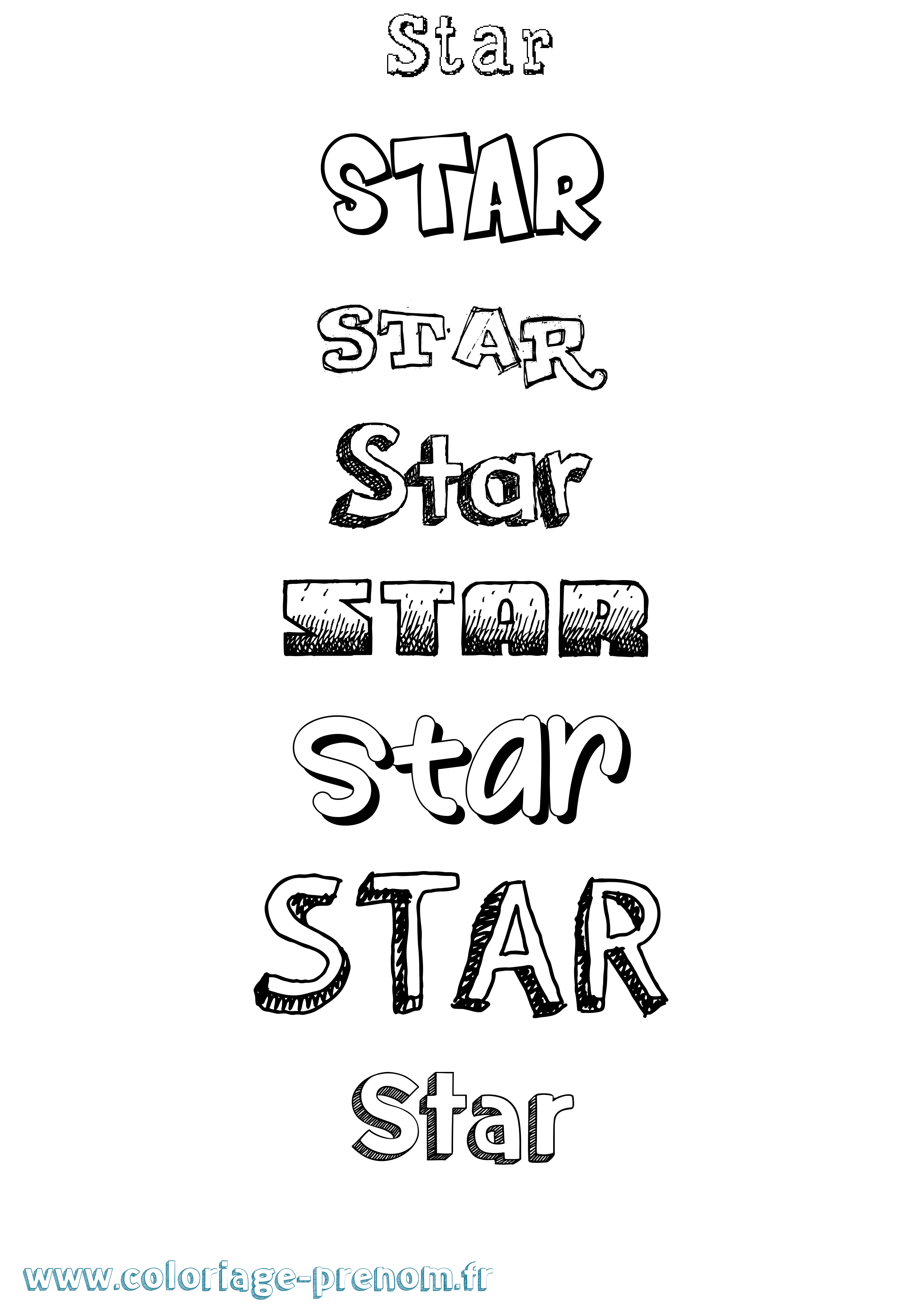 Coloriage Star Dessiné Coloriage prénom Star Dessiné