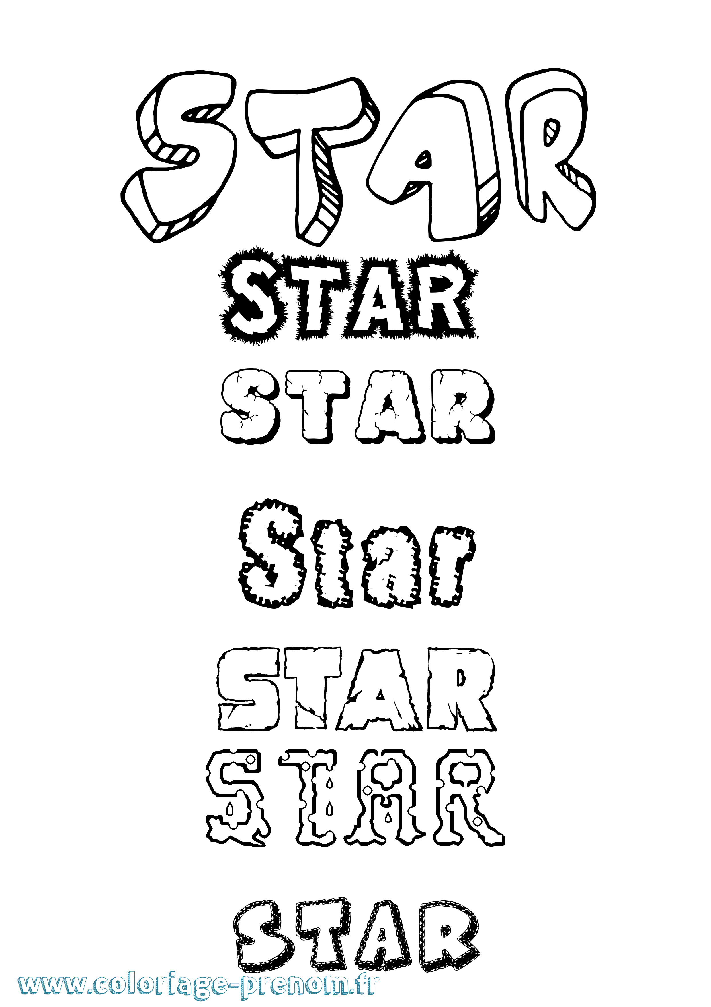 Coloriage Star Destructuré Coloriage prénom Star Destructuré