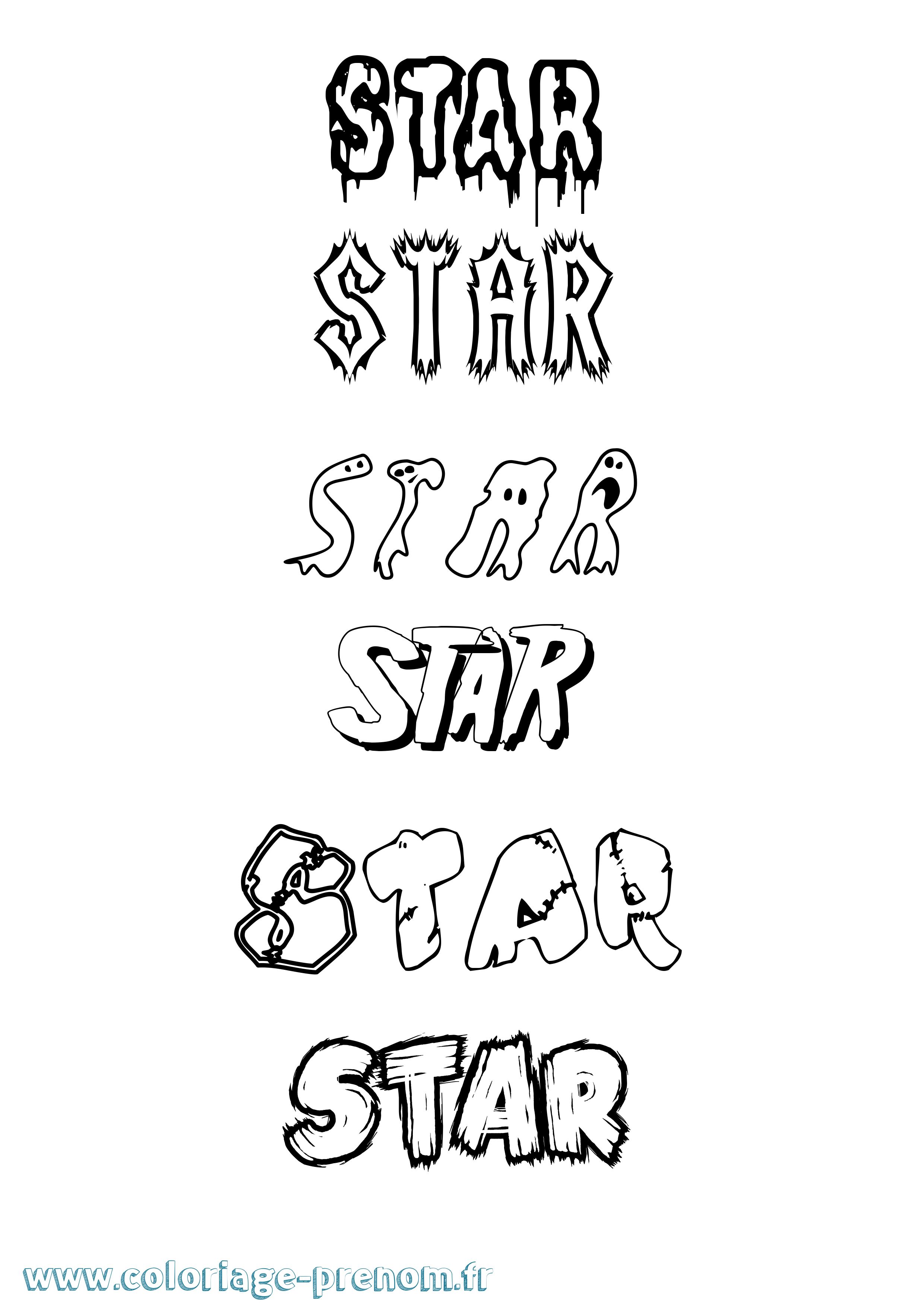 Coloriage Star Frisson Coloriage prénom Star Frisson