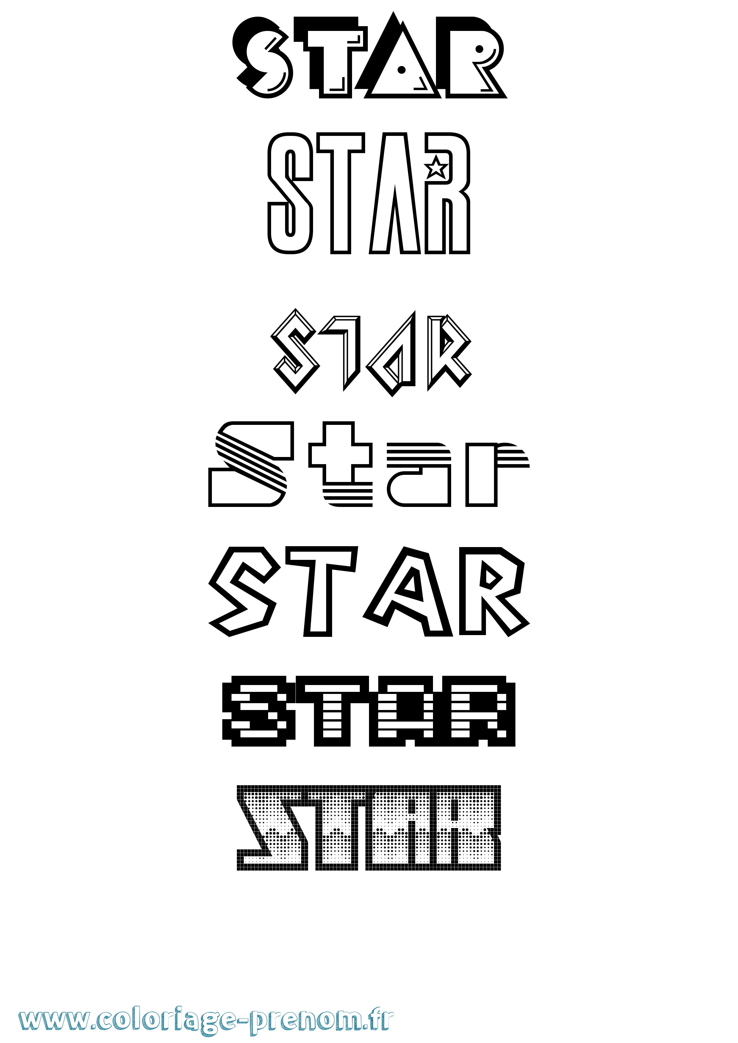 Coloriage Star Jeux Vidéos Coloriage prénom Star Jeux Vidéos