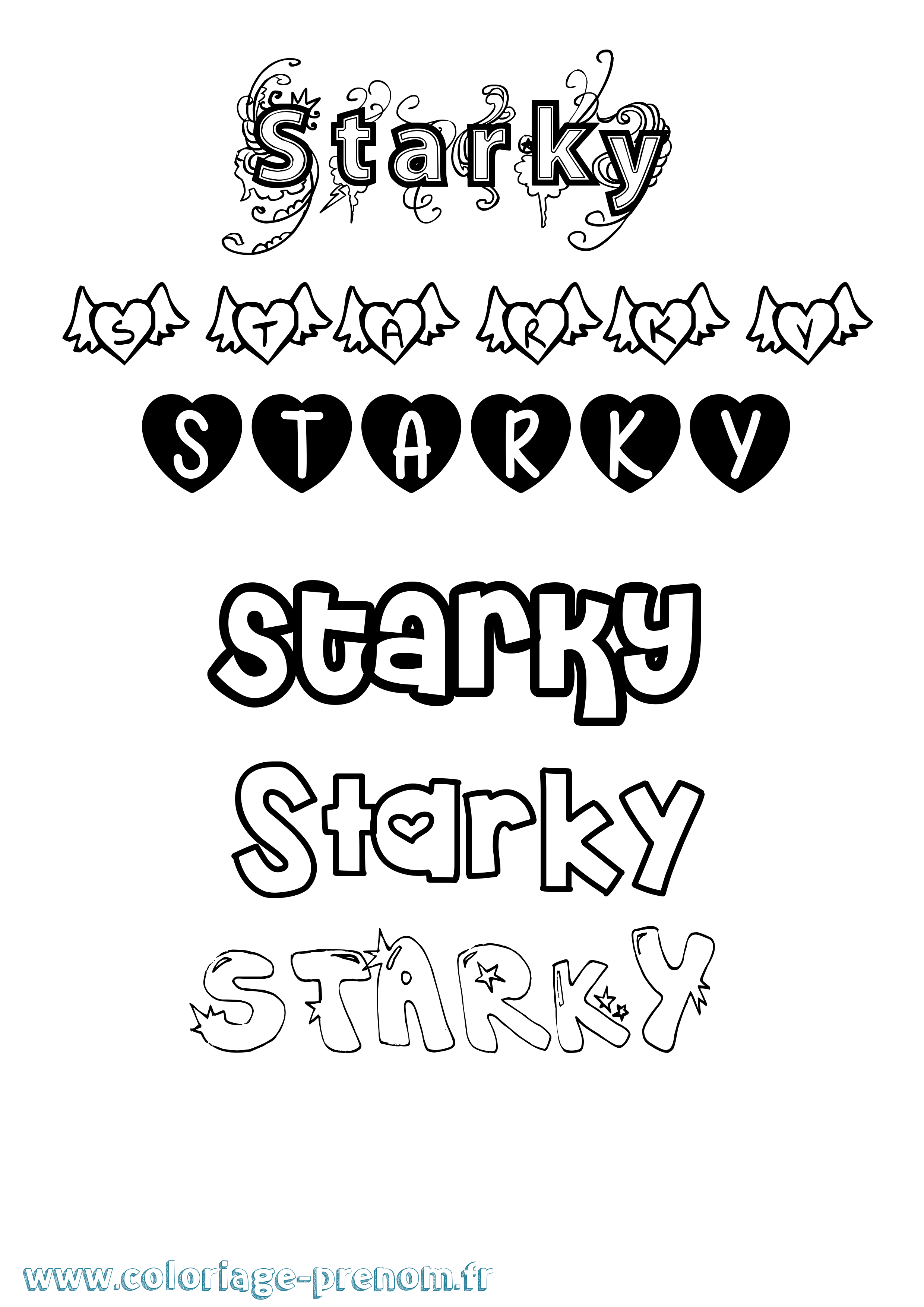 Coloriage Starky Girly Coloriage prénom Starky Girly