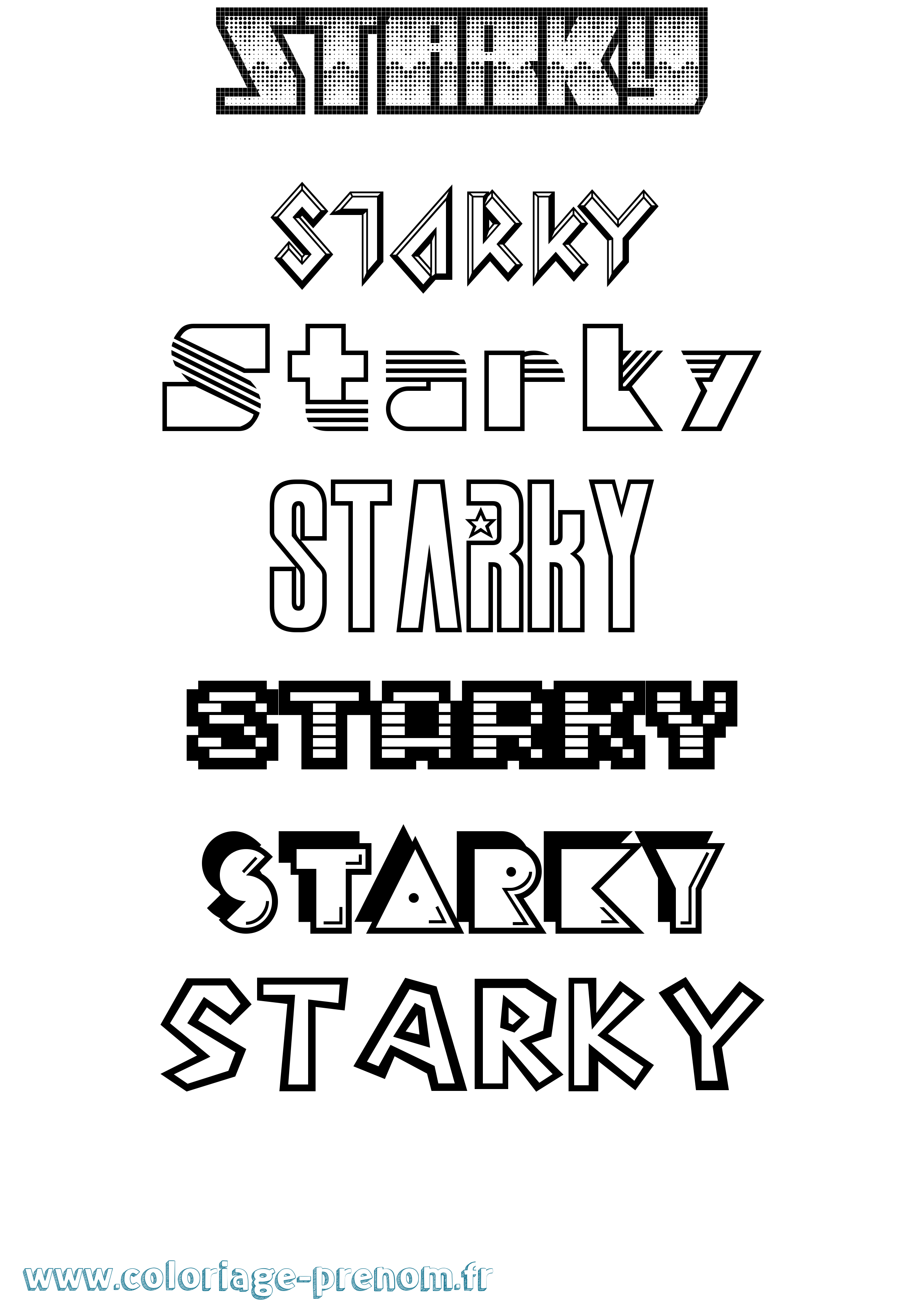 Coloriage Starky Jeux Vidéos Coloriage prénom Starky Jeux Vidéos