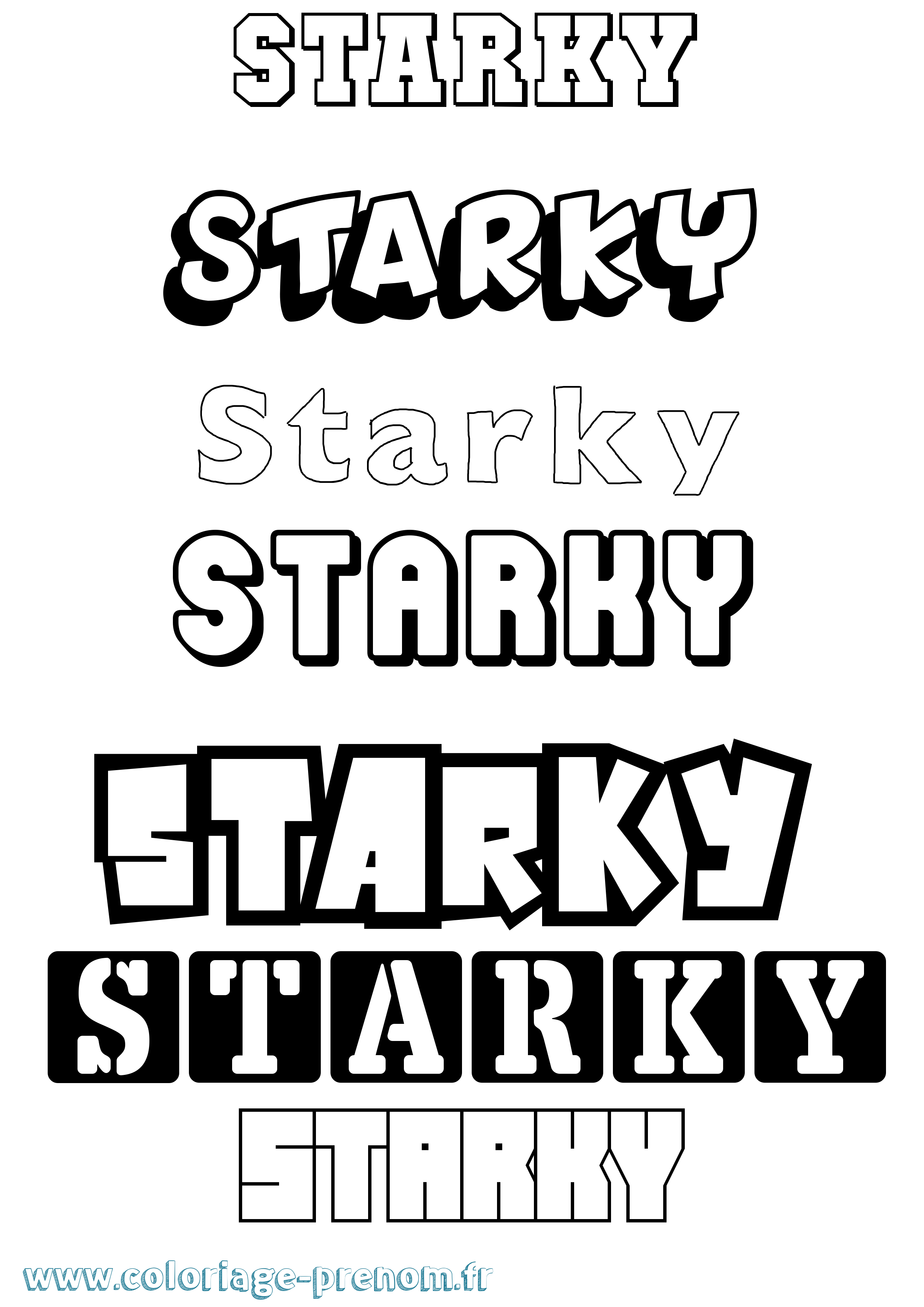 Coloriage Starky Simple Coloriage prénom Starky Simple