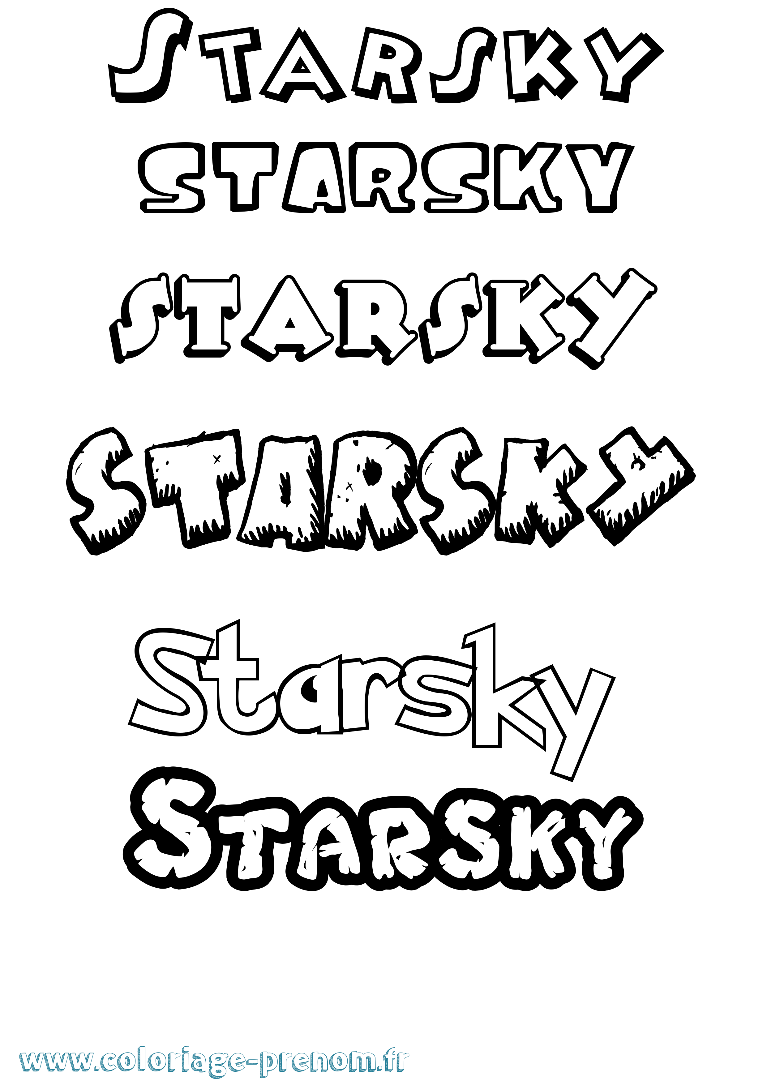 Coloriage Starsky Dessin Animé Coloriage prénom Starsky Dessin Animé