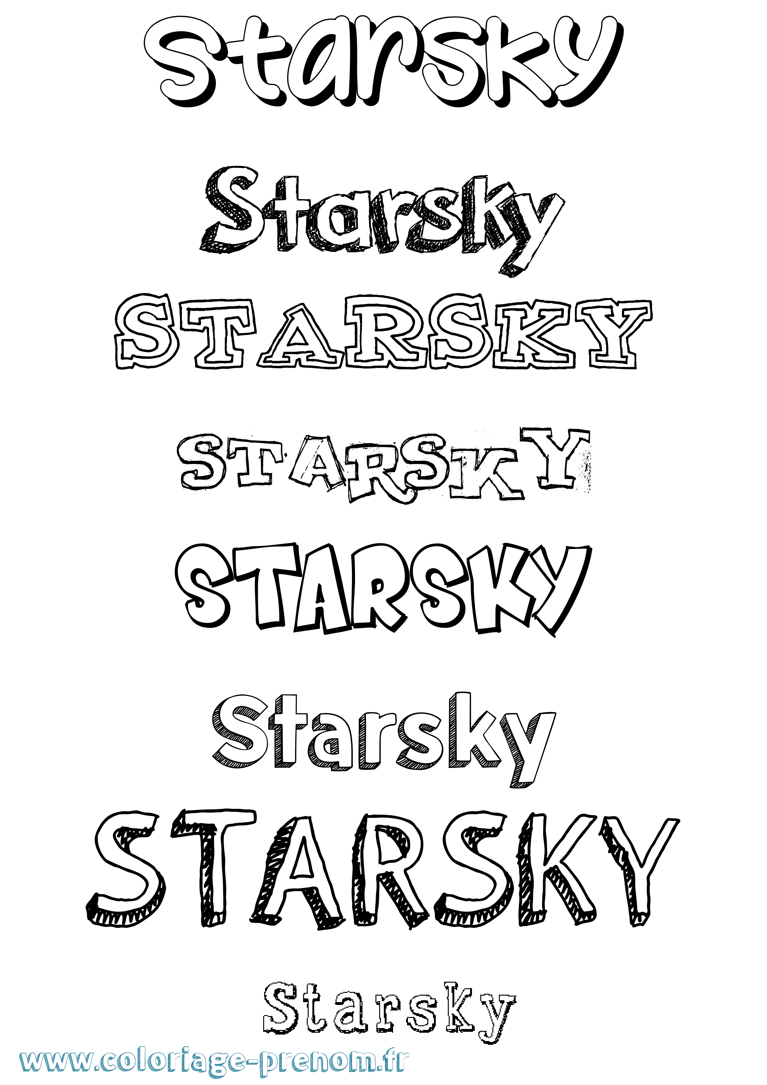 Coloriage Starsky Dessiné Coloriage prénom Starsky Dessiné
