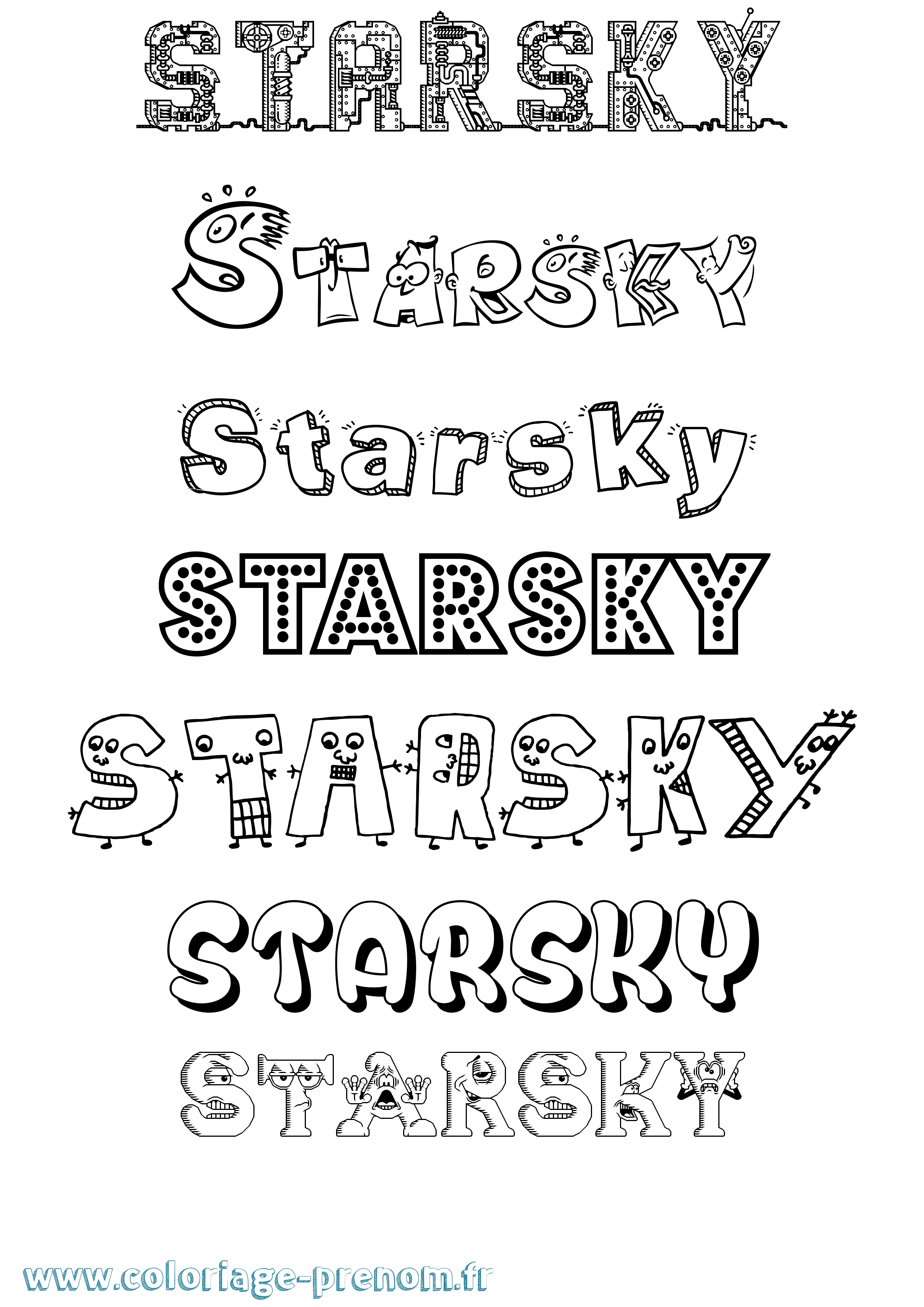 Coloriage Starsky Fun Coloriage prénom Starsky Fun